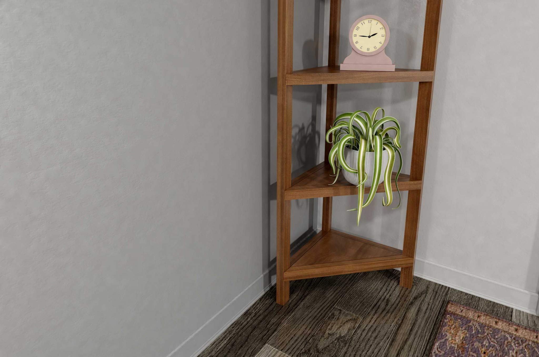 HomeRoots 60 Inch Walnut Bookcase with 4 Adjustable Shelves - Perfect for Living Room, Office & Home Library Storage
