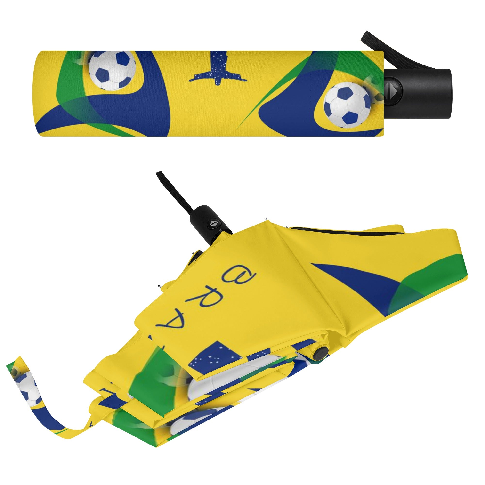 Custom Printed Umbrella with All Over Design - Waterproof & Windproof - Perfect for Brazil Travel, Beach, and Outdoor Events
