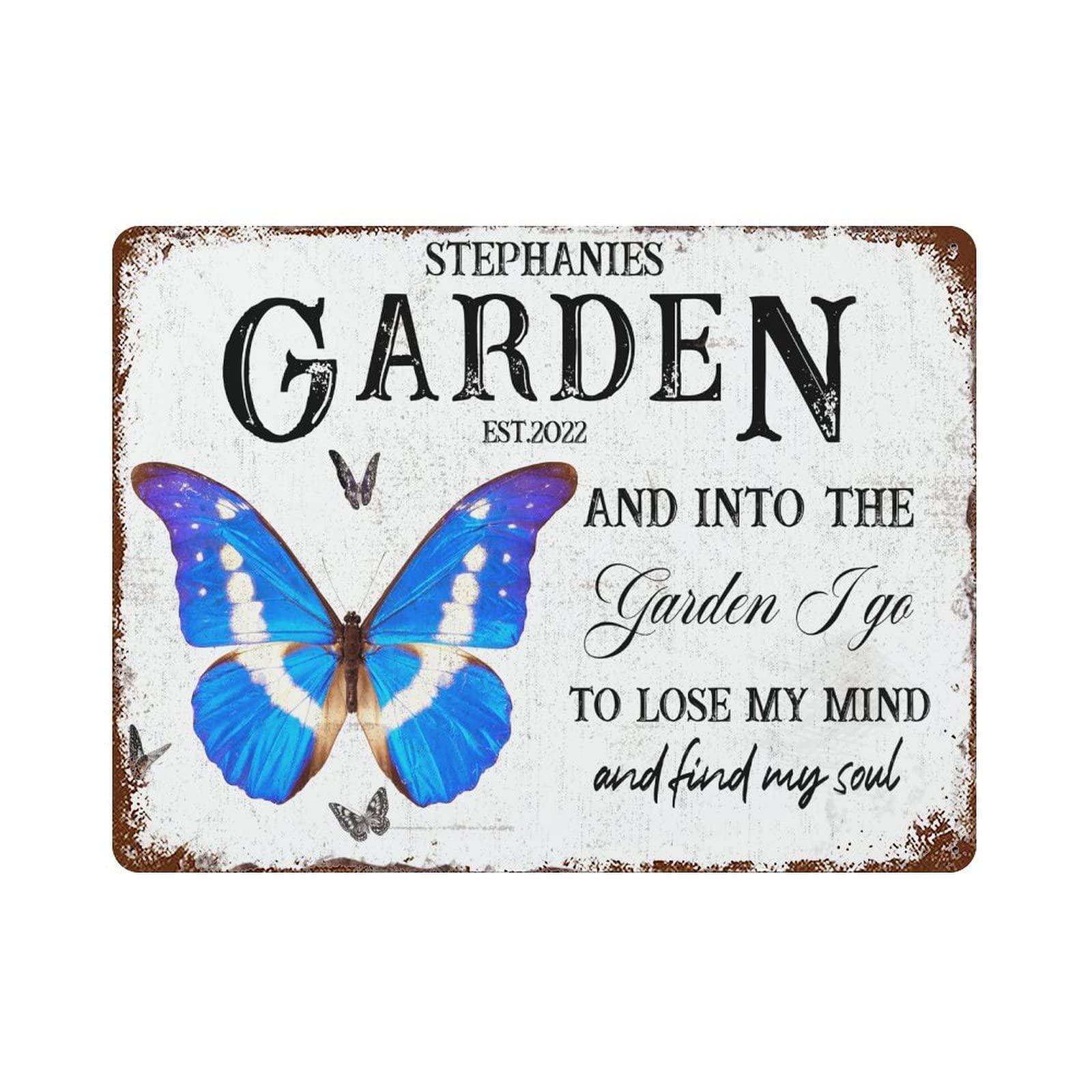 Personalized Garden Aluminum Sign - Custom Name Wall Decor, Vintage Porch & Outdoor Decor, 16x12 Inch - Perfect for Backyard, Patio, and Farmhouse Style Home Decoration