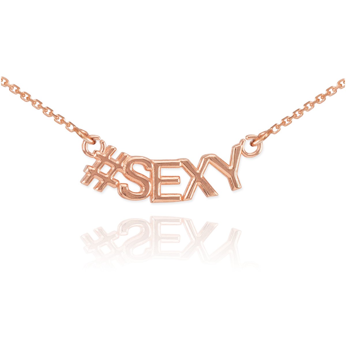 14k Rose Gold High Polish Hashtag Pendant Necklace for Women - Elegant Dainty Jewelry Gift for Her, Perfect for Date Night & Special Occasions