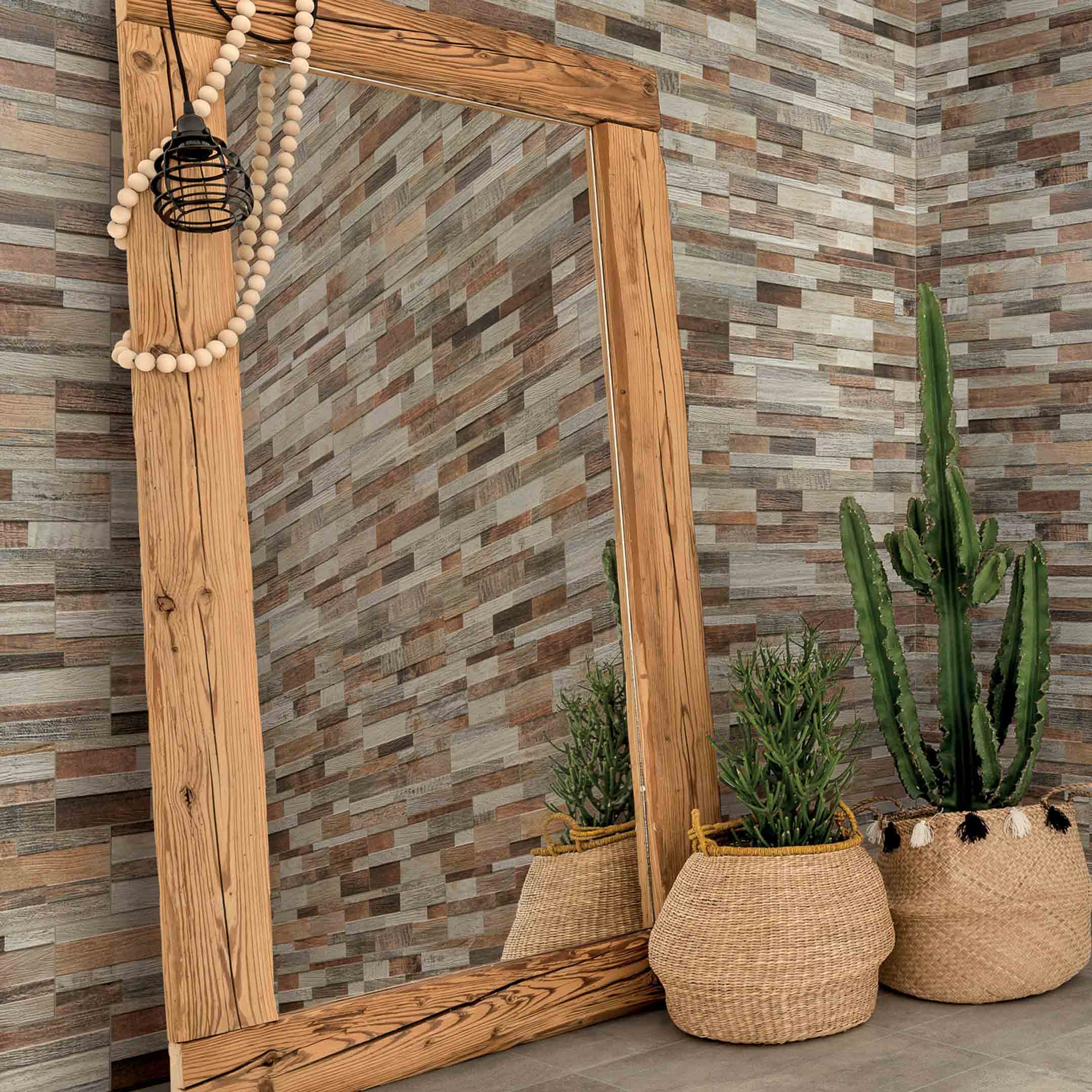 Inwood 3D Ledger Panel Wall Tile - Modern Textured Wood Wall Decor for Living Room, Bedroom & Office - Easy Peel & Stick Installation