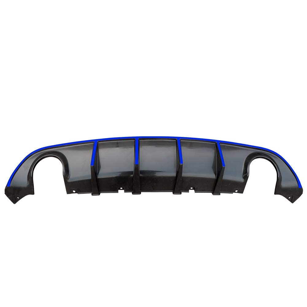 IKON MOTORSPORTS V3 Style Rear Diffuser with Blue Reflective Tape - Compatible with 2015-2023 Dodge Charger SRT | Aggressive Look & Enhanced Aerodynamics | Perfect for Car Enthusiasts & Street Racing