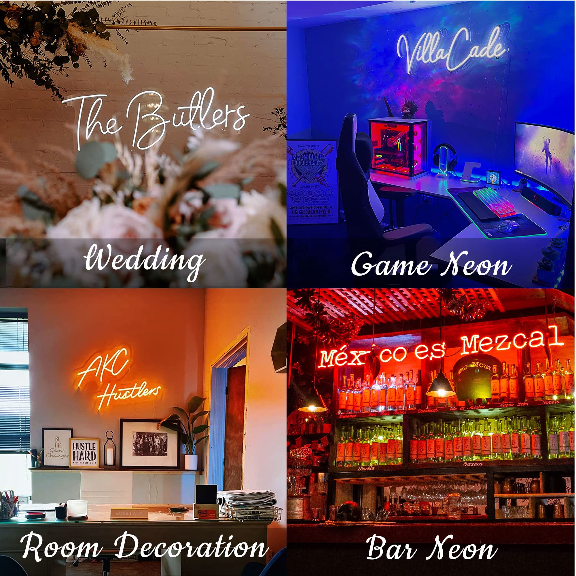 Custom Neon Signs - Personalized LED Wall Decor for Bedroom, Wedding, Birthday Party & Bar | Customizable Name/Logo Neon Lights (18