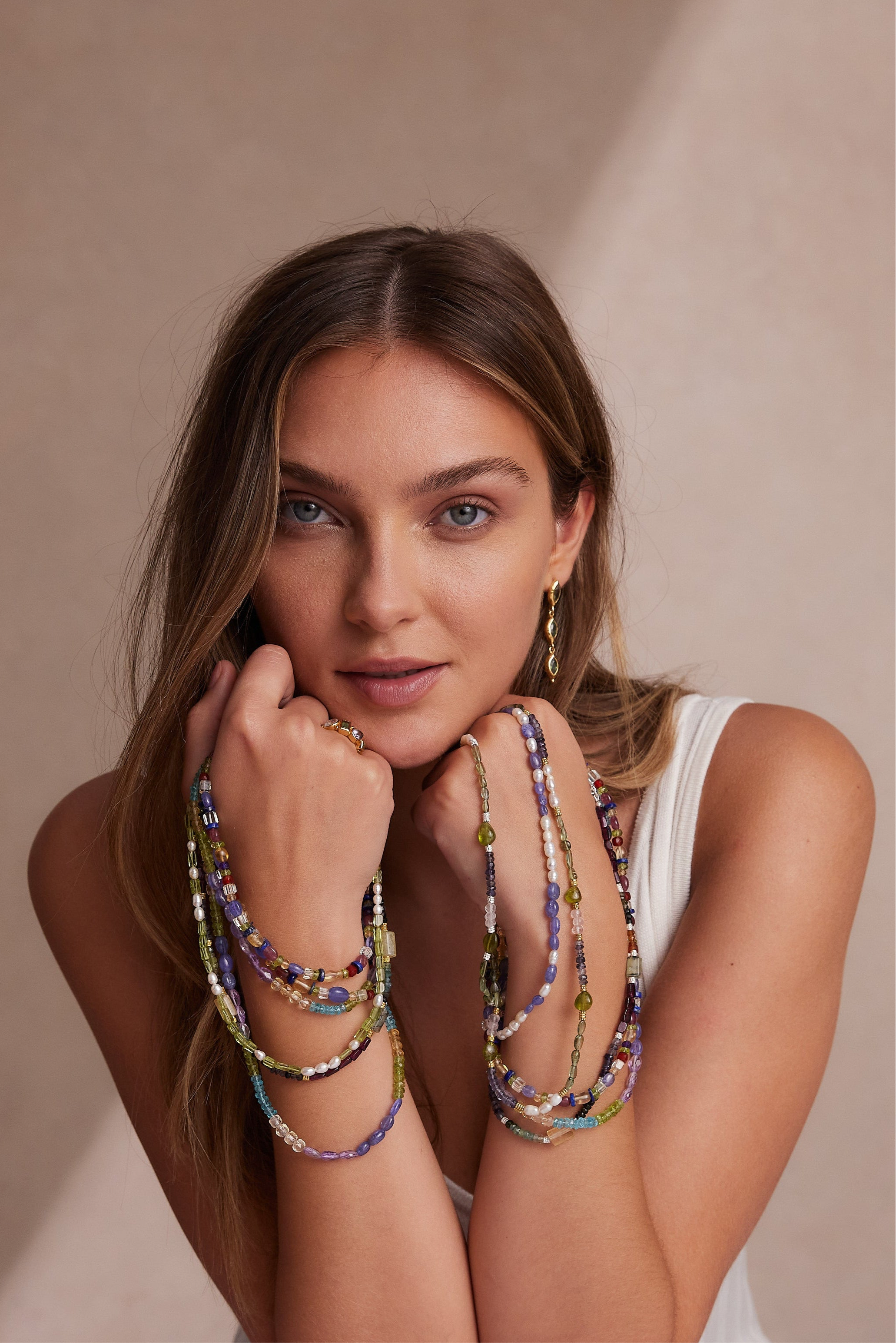 Azul Gold Beaded Necklace for Women - 18K Gold Plated Elegant Layering Chain Jewelry - Perfect for Weddings, Parties & Everyday Wear