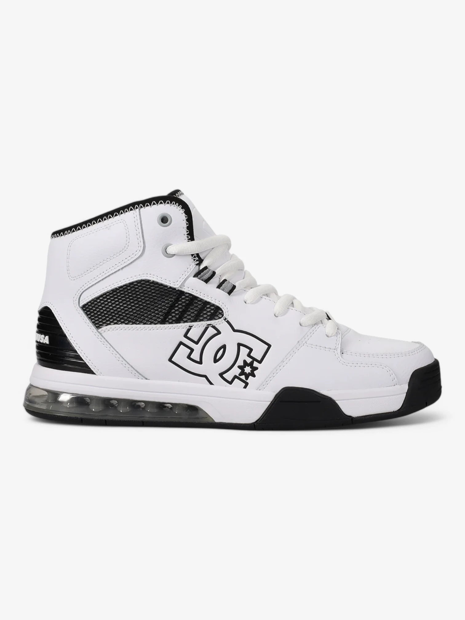 DC Versatile Hi Skate Shoes for Men & Women - White & Black High-Top Sneakers for Skateboarding, Casual Wear & Street Style