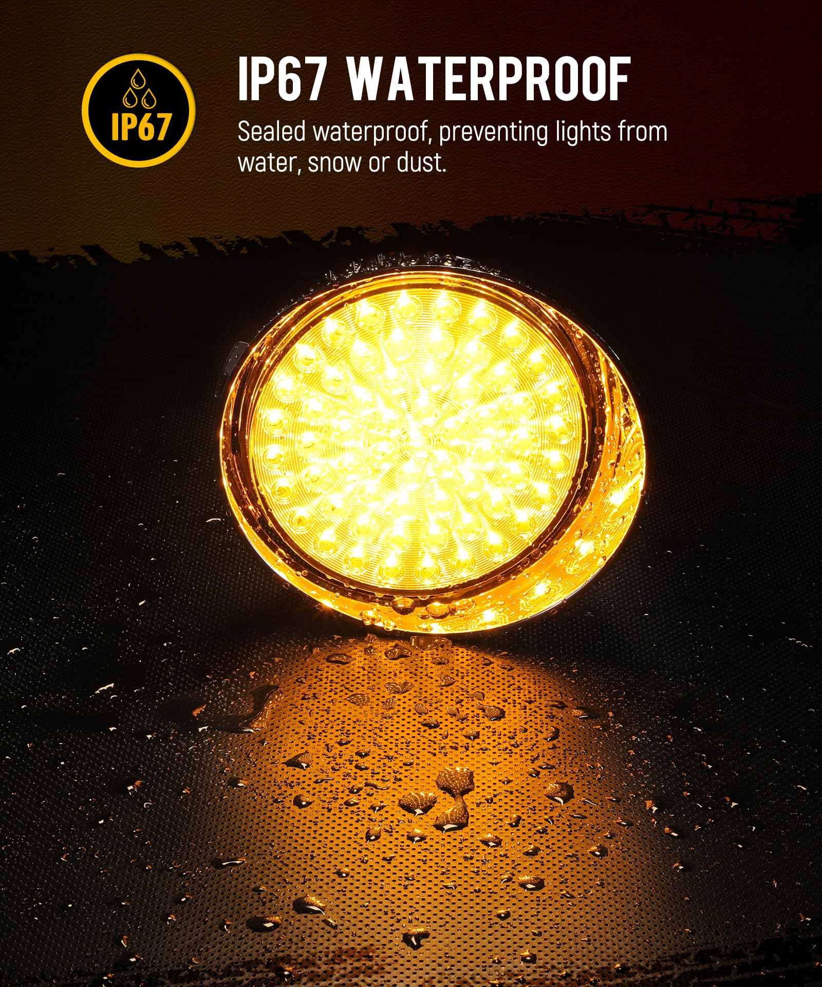 Partsam 1 Pair Amber 61 LED Daytime Running Lights with Clear Lens - Replacement for Freightliner Century Trucks 1996-2005 | DRL Lights for Enhanced Visibility & Safety on the Road