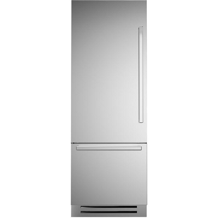 Bertazzoni 30 Inch 15.5 Cu. Ft. Built-In Bottom Freezer Refrigerator with Digital Display - Stainless Steel Energy Star Rated for Modern Kitchens