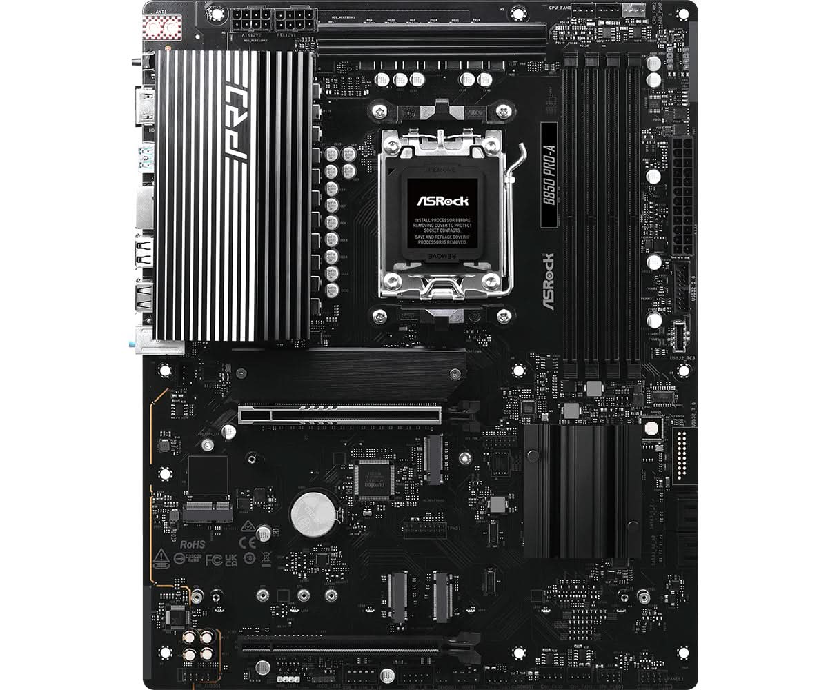 ASRock B850 Pro A AMD B850 Socket AM5 ATX Motherboard - High Performance Gaming & Workstation PC Build for Ryzen 7000 Series Processors