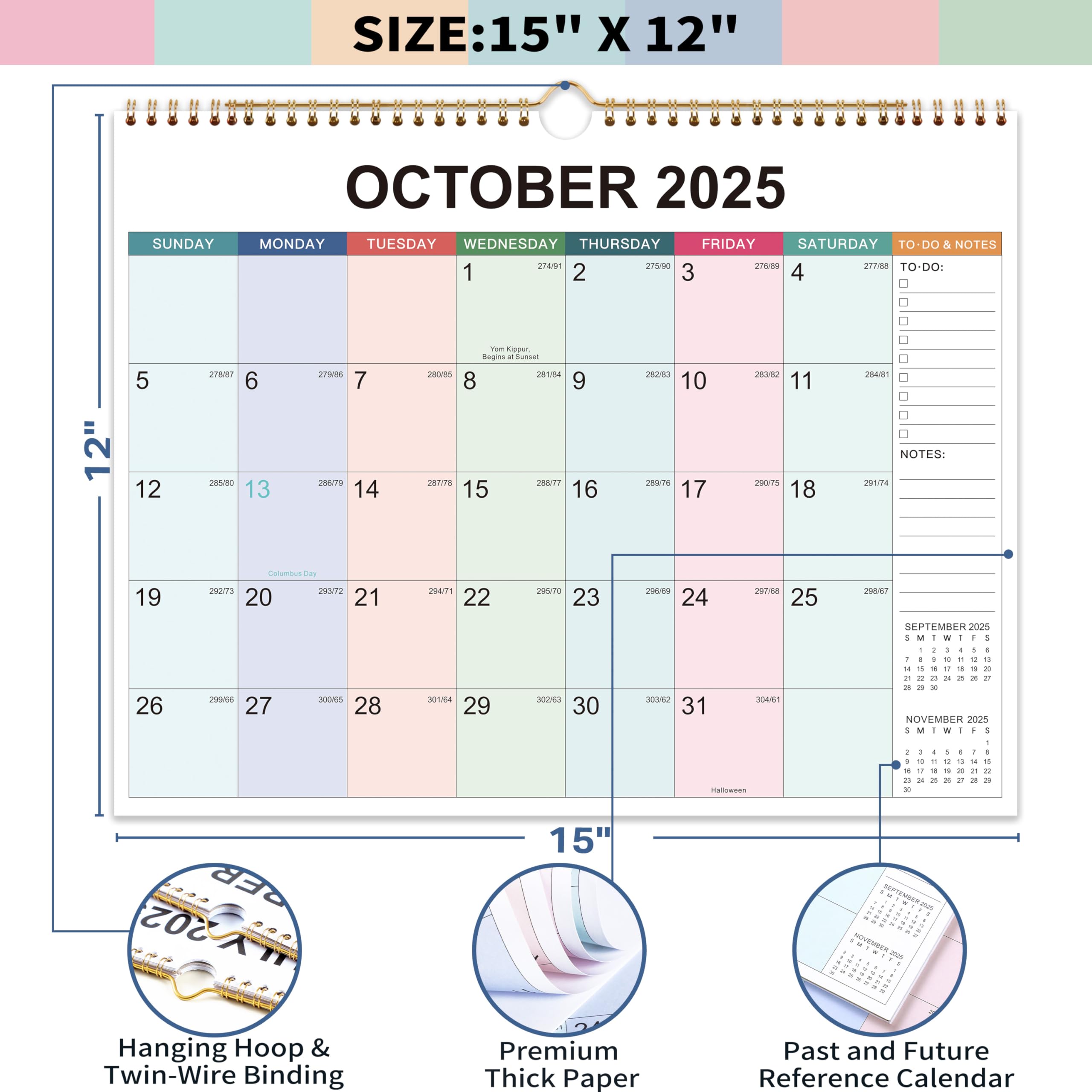2025-2026 Wall Calendar | 18-Month Large Format Planner (July 2025 - December 2026) | 15