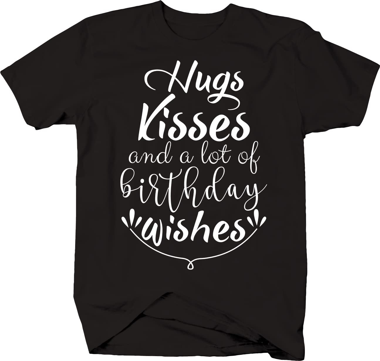 Birthday Wishes T-Shirt for Men - Hugs & Kisses Graphic Tee in Black | Casual Wear & Gift for Birthday Celebrations