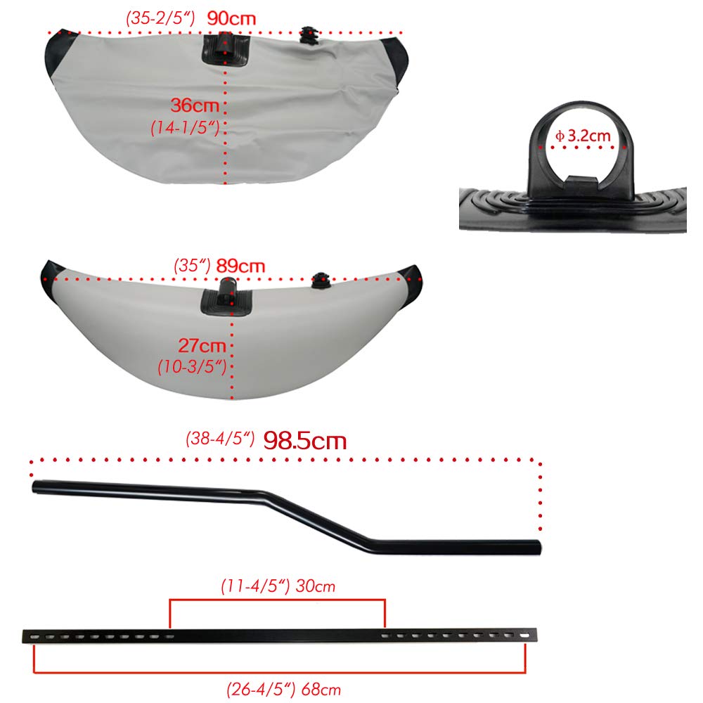 YIYIBYUS Kayak Outrigger Stabilizer Kit - 2PCs PVC Float Tube for Kayak Canoe Fishing Boat | Enhanced Stability for Kayaking, Canoeing & Fishing | Perfect for Calm Waters & Rough Conditions