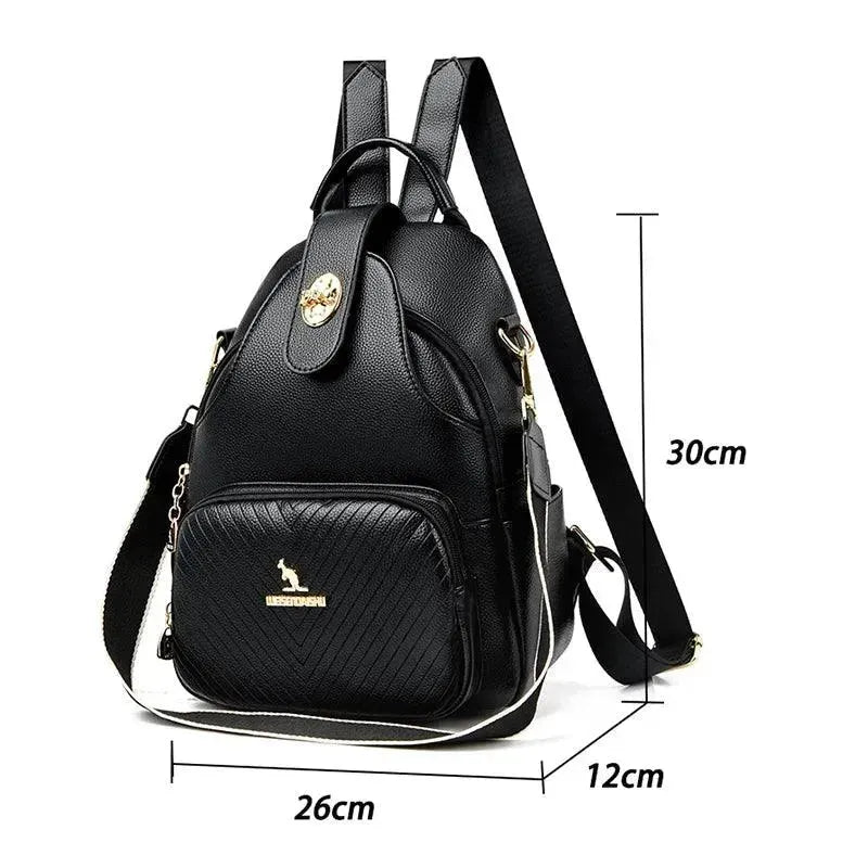 Premium Women's Leather Backpack Purse - Stylish & Durable Handbag for Work, Travel & Daily Use
