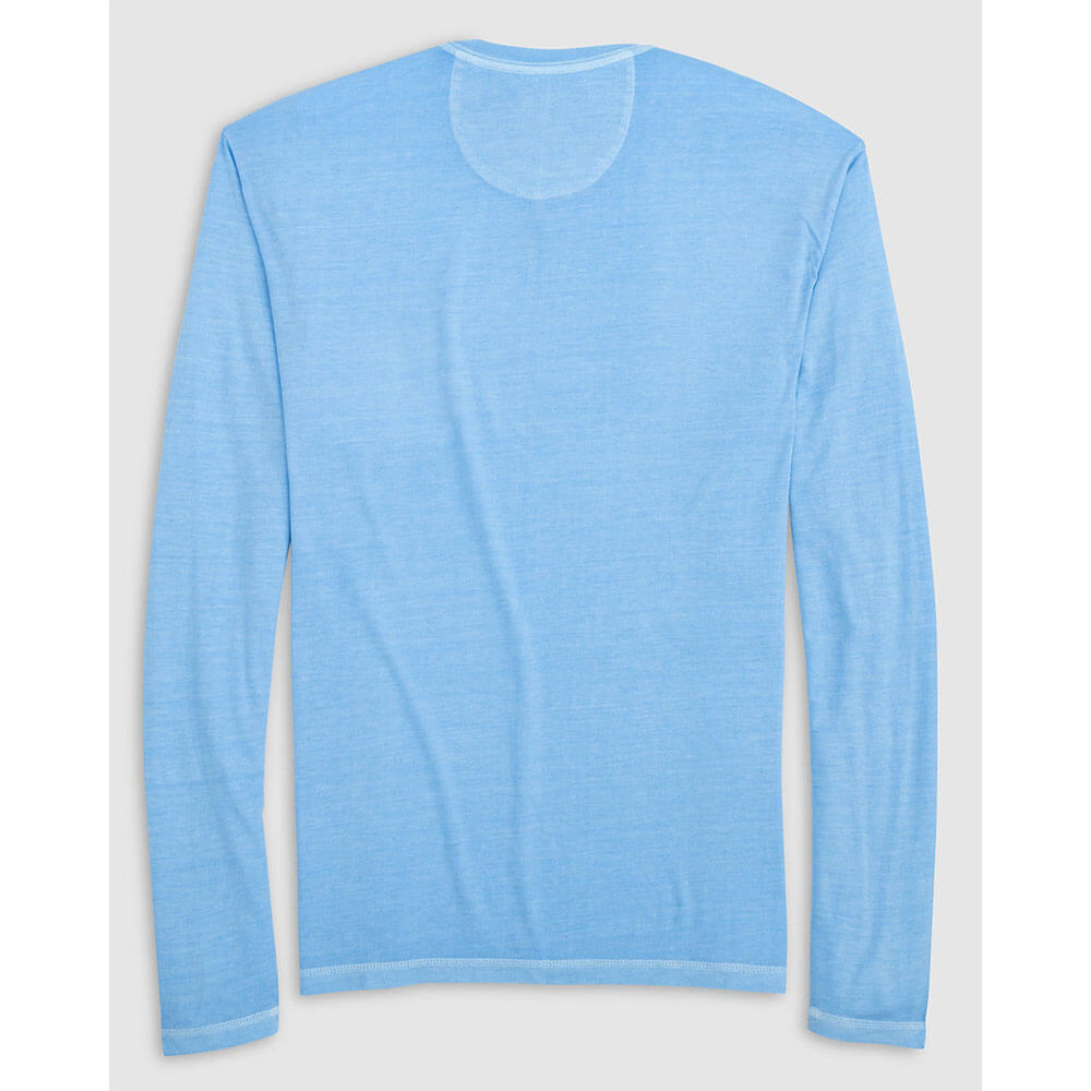 Johnnie O Brennan 2.0 Long Sleeve T-Shirt for Men - Premium Cotton Malibu Blue Casual Shirt - Perfect for Golf, Beach & Everyday Wear