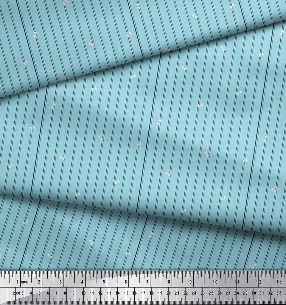 Soimoi Velvet Fabric - 58 Inch Wide Stripe & Sand Timer Shirting Print Fabric by The Yard - Perfect for DIY Dresses, Curtains, and Home Decor Projects