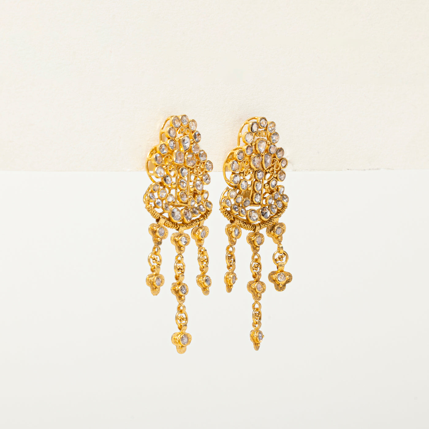 2.36ctw Rose Cut Diamond Chandelier Earrings - Elegant Dangling Earrings for Weddings, Parties & Special Occasions