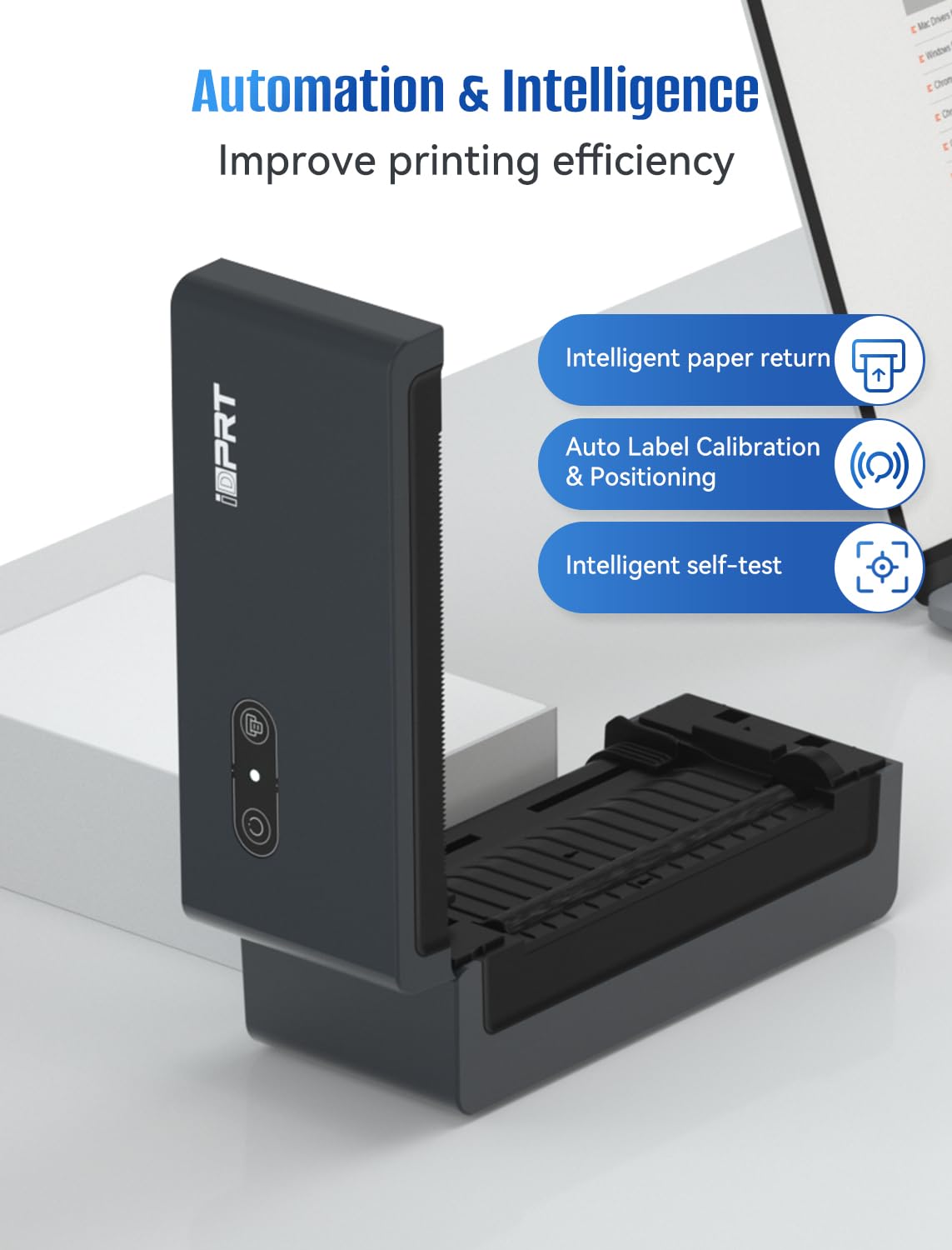 iDPRT 4x6 Bluetooth Thermal Shipping Label Printer for Small Business - Compatible with Android, iPhone, Windows, macOS - Perfect for Amazon, Shopify, eBay, Etsy & USPS Packages - Ideal for Home Office, Warehouse & E-commerce Shipping
