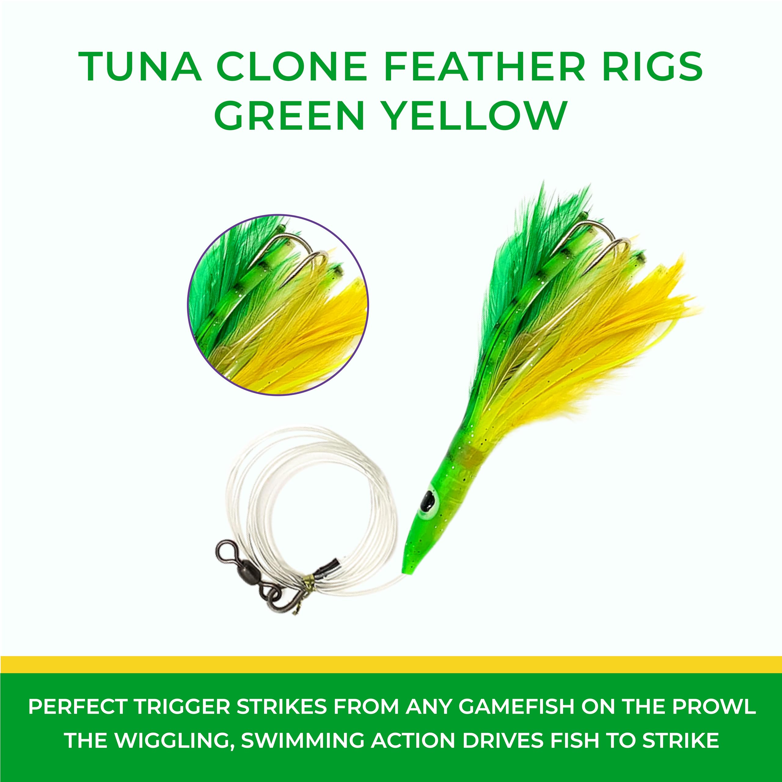 Premium Cedar Plug Tuna Trolling Lure Kit – 6-Pack with 5