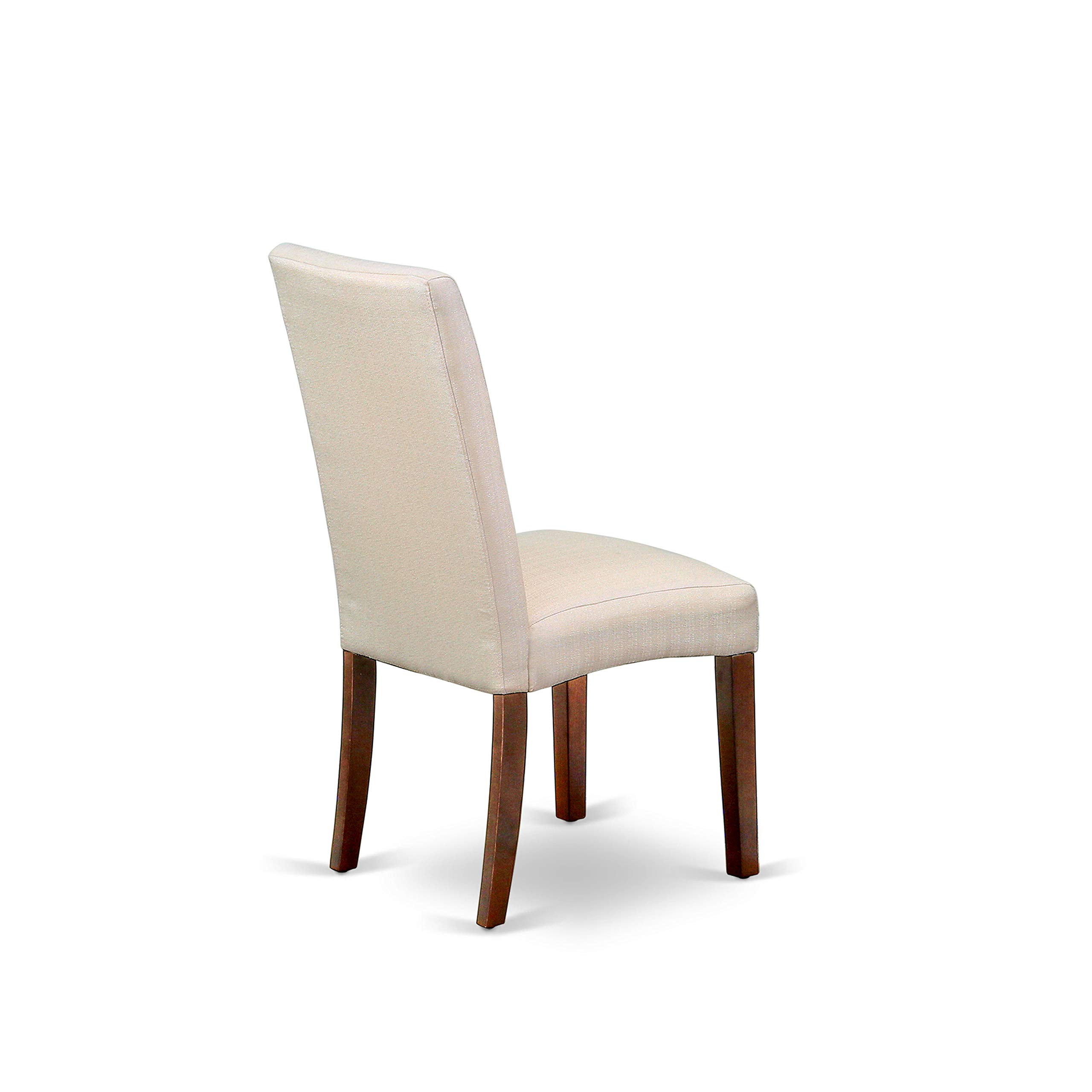 East West Furniture HBDR3-MAH-01 3-Piece Round Dining Table Set with Pedestal Base & 2 Cream Linen Upholstered Chairs, 42x42 Inch, Mahogany - Perfect for Small Spaces, Breakfast Nooks & Cozy Apartment Dining Rooms