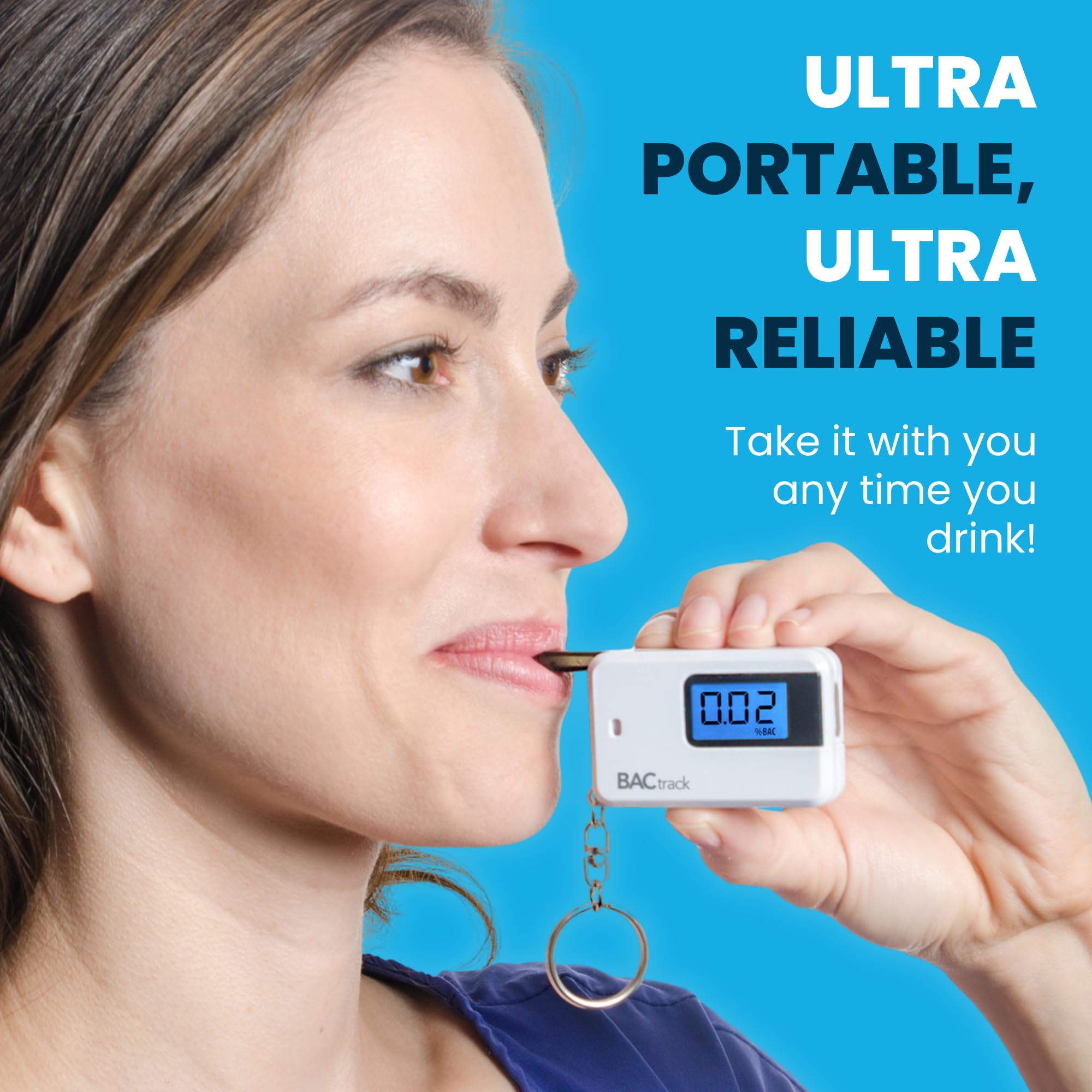 BACtrack Go Keychain Breathalyzer (White) - Ultra-Portable Personal Alcohol Tester with Keyring | Perfect for Parties, Driving Safety & Workplace Testing