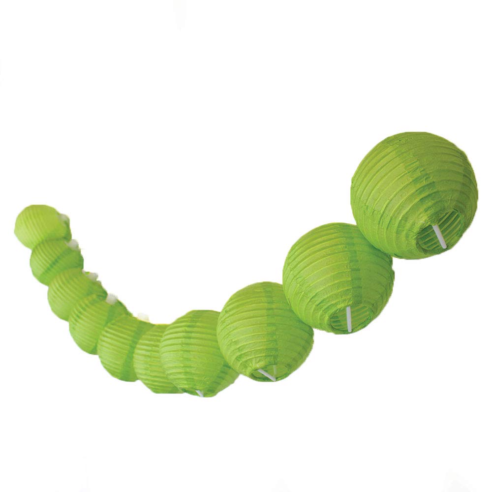 3-Inch Chinese Japanese Mini Paper Lanterns (Green, Set of 10) - Traditional Asian Decor for Home, Wedding, Party & Festival Decorations