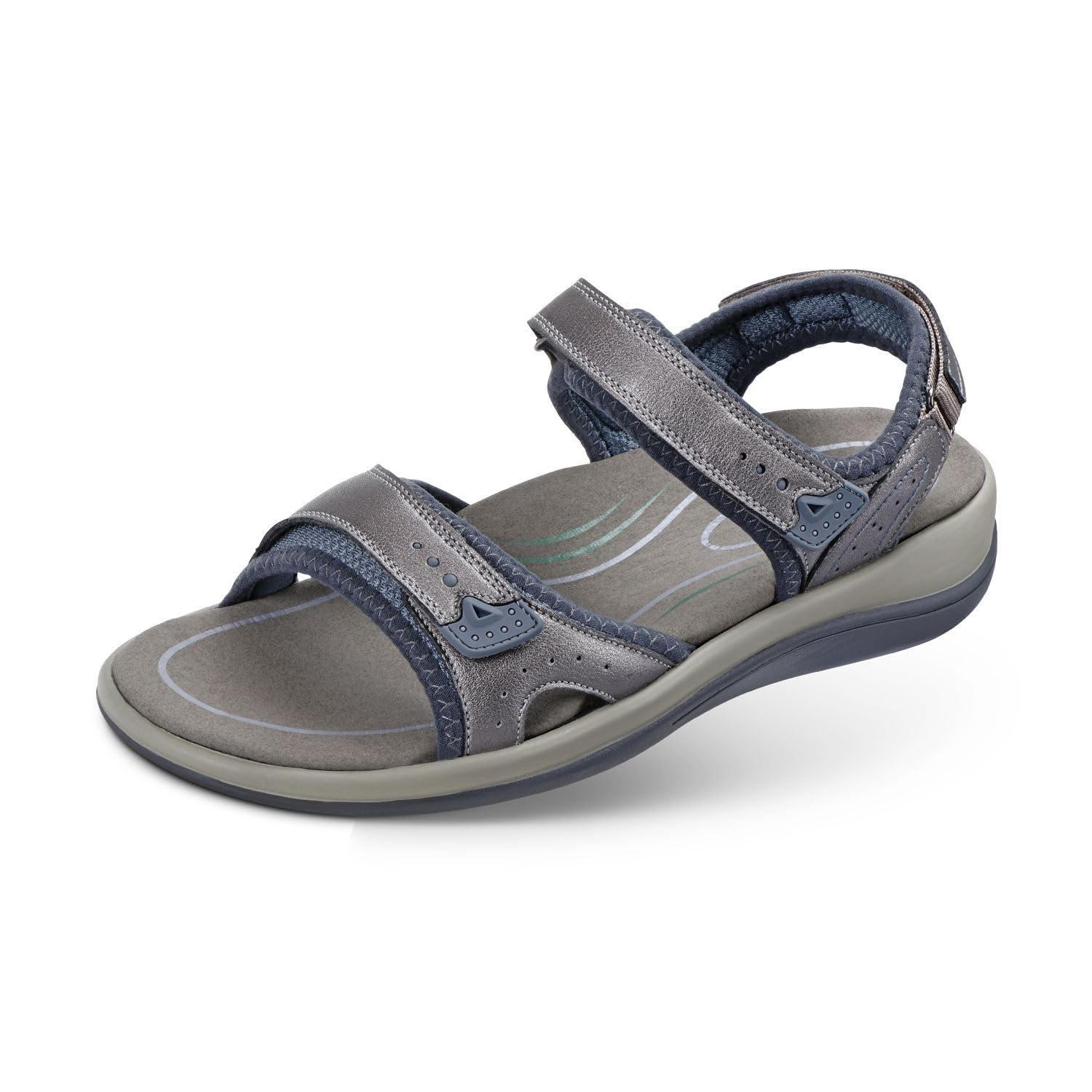 Orthofeet Women's Comfortable Anatomical Arch Support Sandals with Two-Way Adjustable Straps - Ideal for Walking, Travel & Everyday Wear