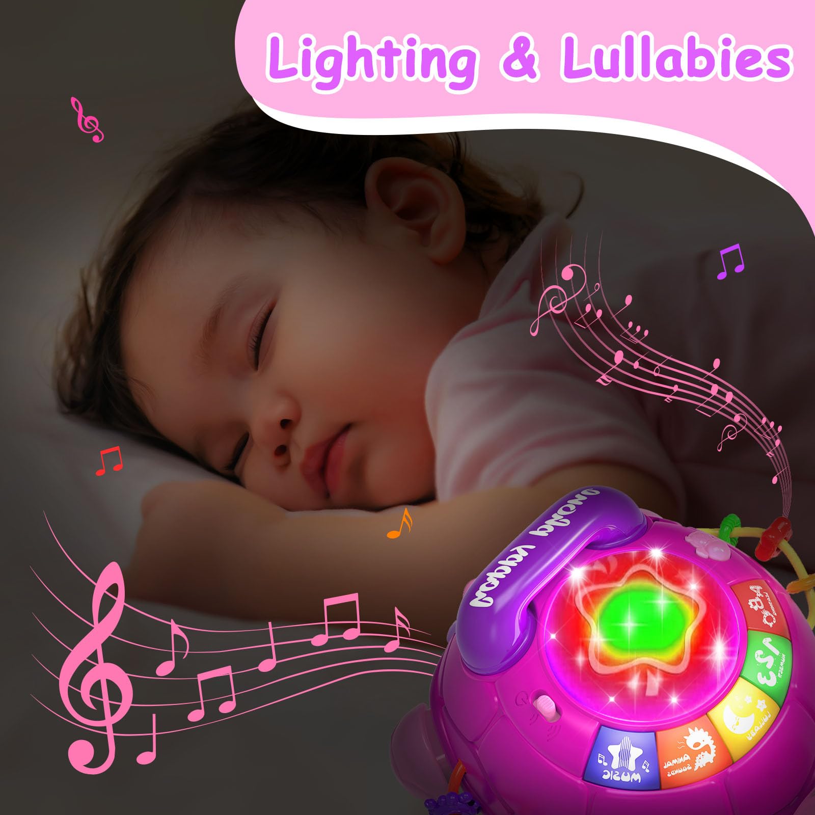 Musical Turtle Baby Toy - Light-Up Crawling Toy for 6-12 Months | Easter & Birthday Gift for Girls