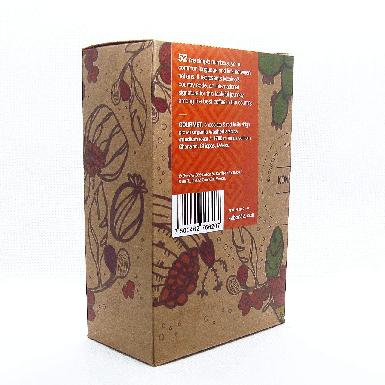 52 GOURMET Premium Ground Coffee - Artisan Mexican Chiapas Blend | Rich & Smooth Flavor for Home Brewing, Office Use & Gift Giving