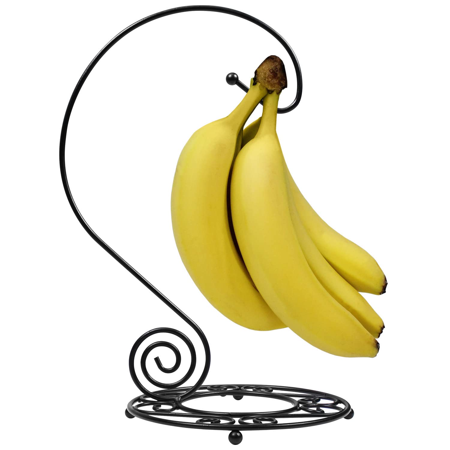 Blue Donut Banana Hanger - Farmhouse Kitchen Countertop Banana Holder Stand with Hook, Durable Black Banana Tree for Organizing Fruits - Perfect for Kitchen, Dining Room, and Pantry Storage