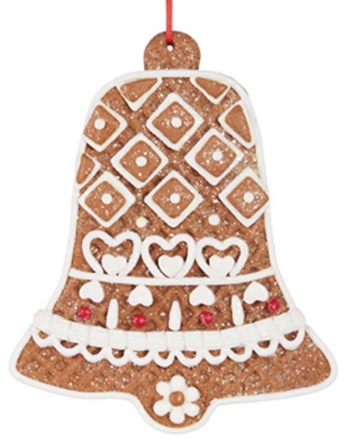 5-Pack Holiday in Provence Gingerbread Bell Christmas Ornaments - Festive French-Inspired Decor for Tree, Gift, and Home