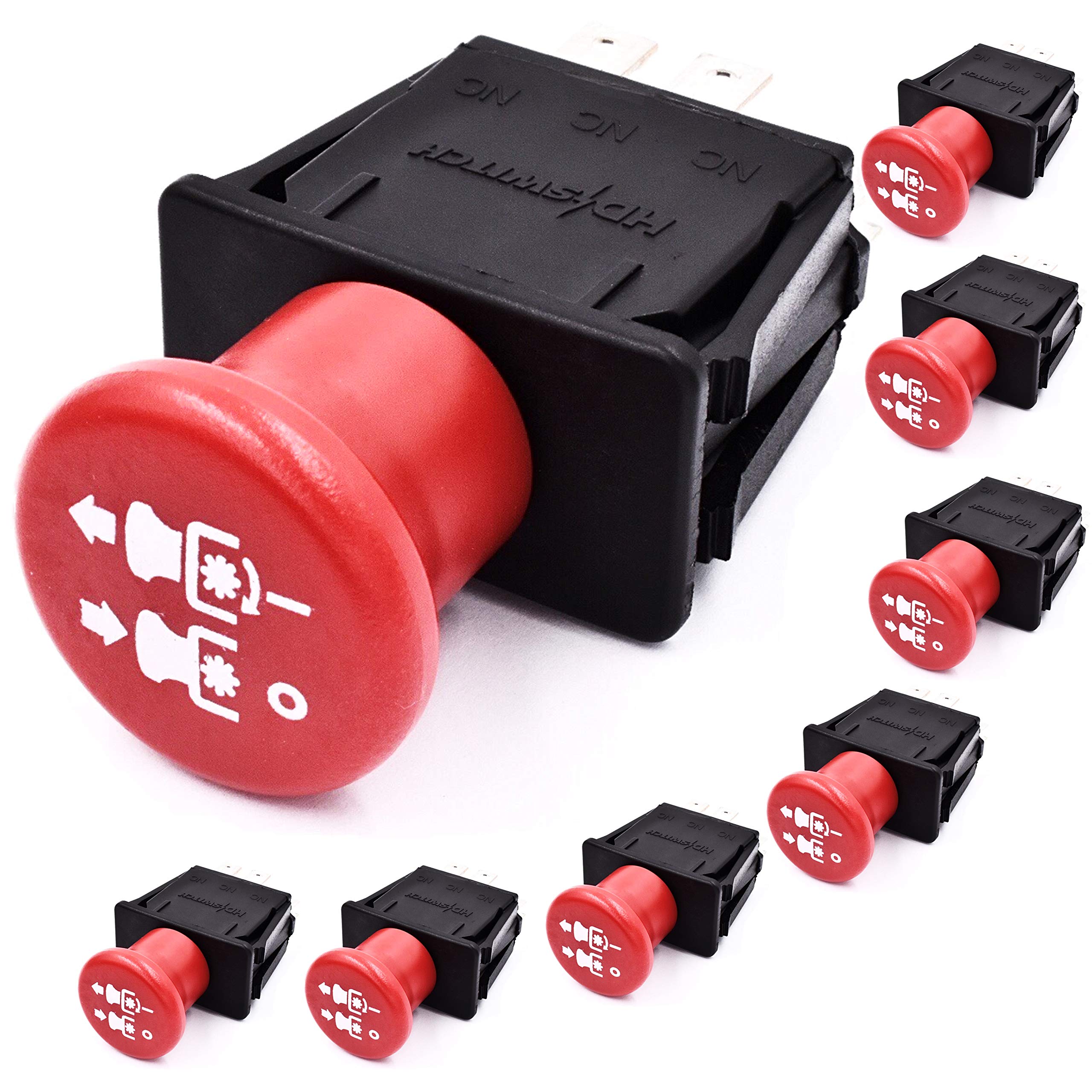 (8 Pack) HD Switch 10 AMP Upgrade Electric Clutch PTO Blade Switch - Compatible with Cub Cadet 925-1716, 2188153, Ariens 00522100, 01545600 - Perfect for Lawn Mower, Tractor & Outdoor Power Equipment Maintenance