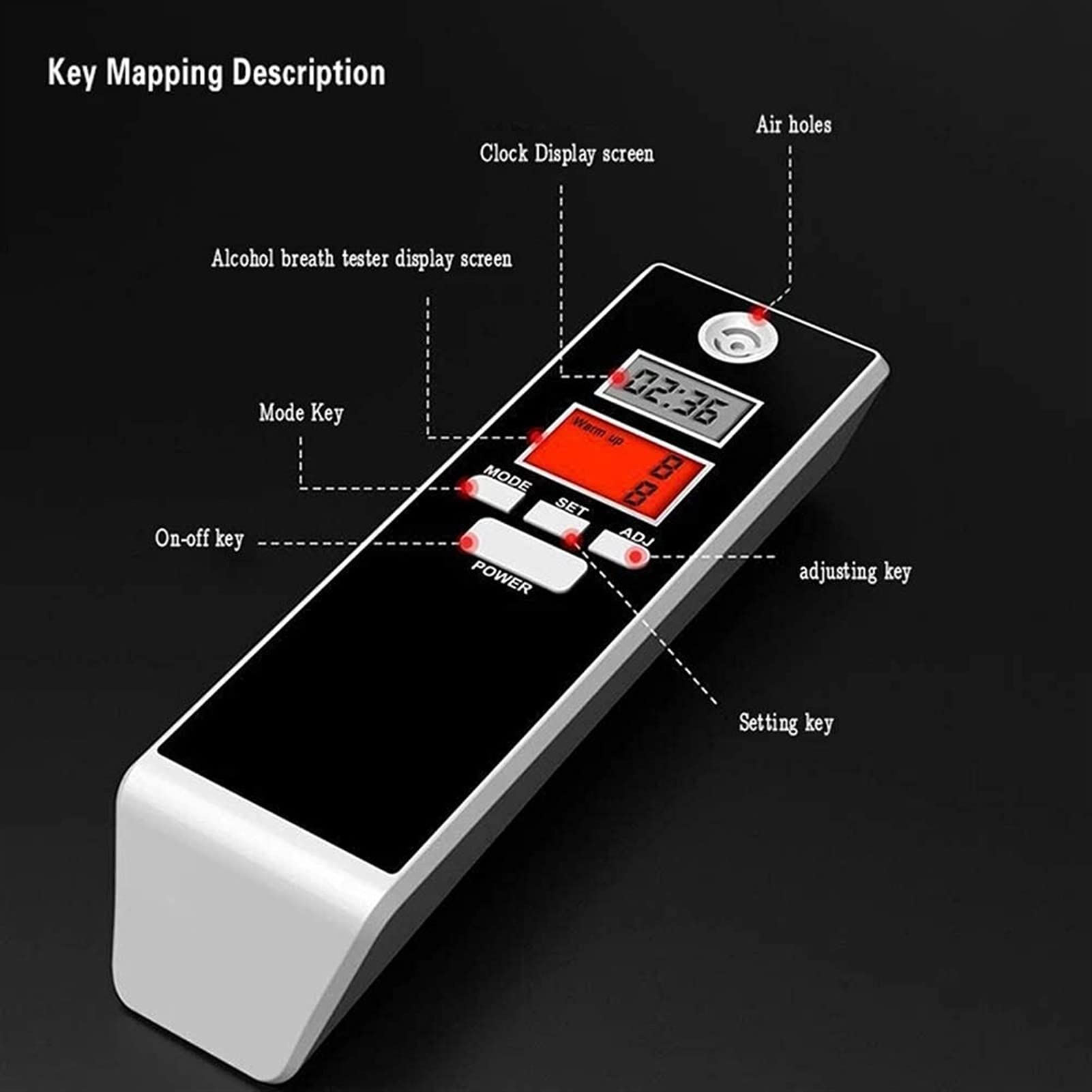 Professional Breathalyzer Alcohol Tester - Portable LCD Digital Breath Alcohol Detector with Fast Response for Personal & Workplace Safety | Home, Car, Party & Law Enforcement Use