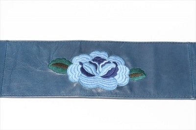 Embroidered Genuine Leather Belt for Men - Blue | Stylish & Durable Fashion Accessory for Casual & Formal Wear