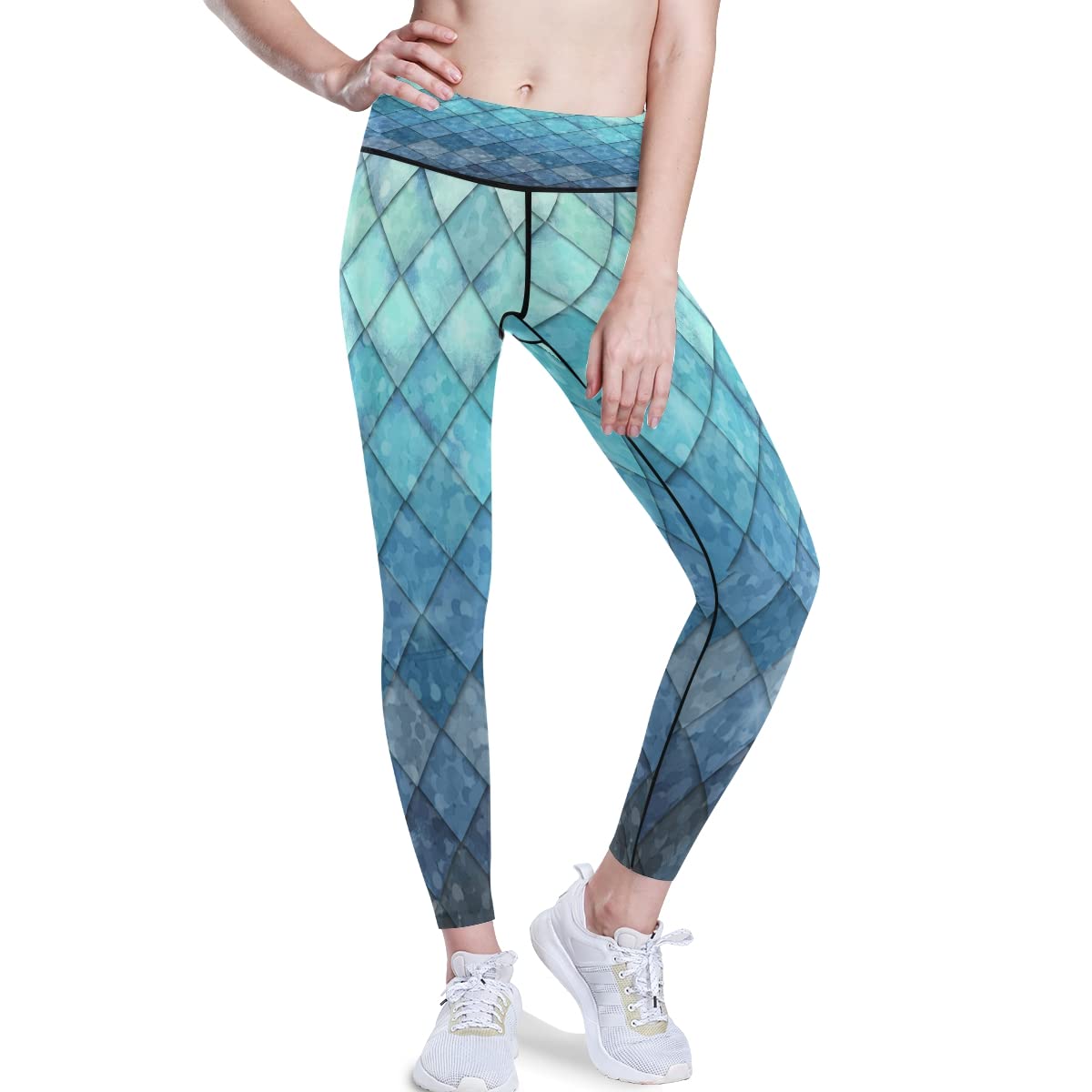 Women's Mermaid Scale High Waisted Yoga Pants - Comfortable Workout Leggings for Yoga, Gym & Running | Trendy Fitness Apparel for Women