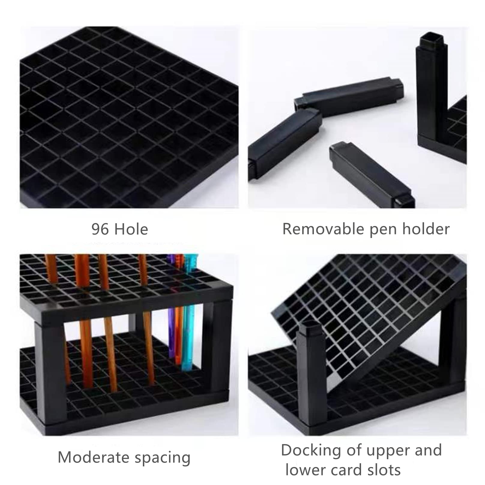 Feadily 2-Pack 96 Hole Desk Organizer for Pens, Pencils, Markers & Art Supplies - Perfect for Artists, Students & Office Workspace Organization (Pencil Holder for Drawing, Writing & Craft Tools)