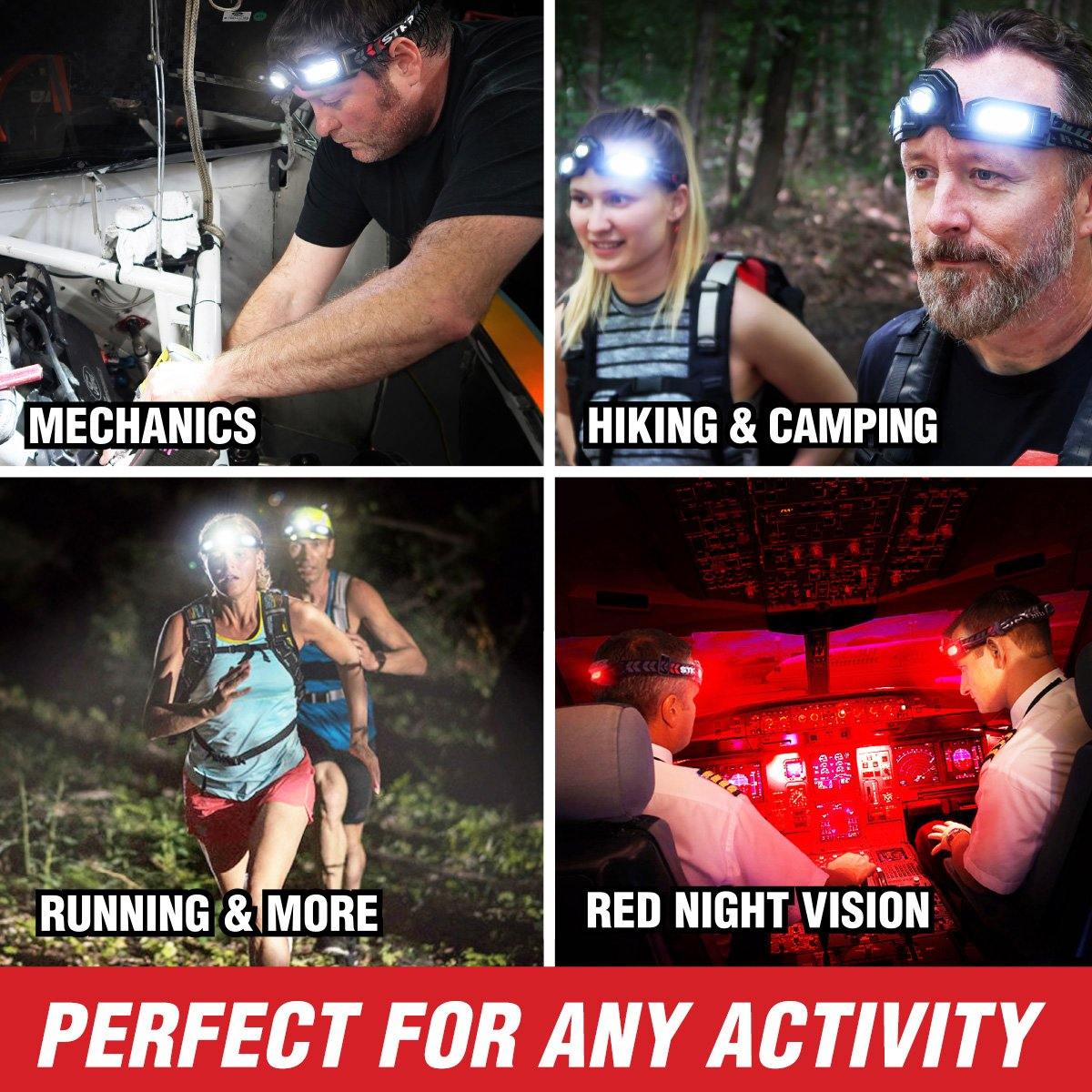 FLEXIT Headlamp PRO 6.5 - 650 Lumens LED Headlight with 240° Halo Lighting - Perfect for Camping, Hiking, Running & Outdoor Adventures