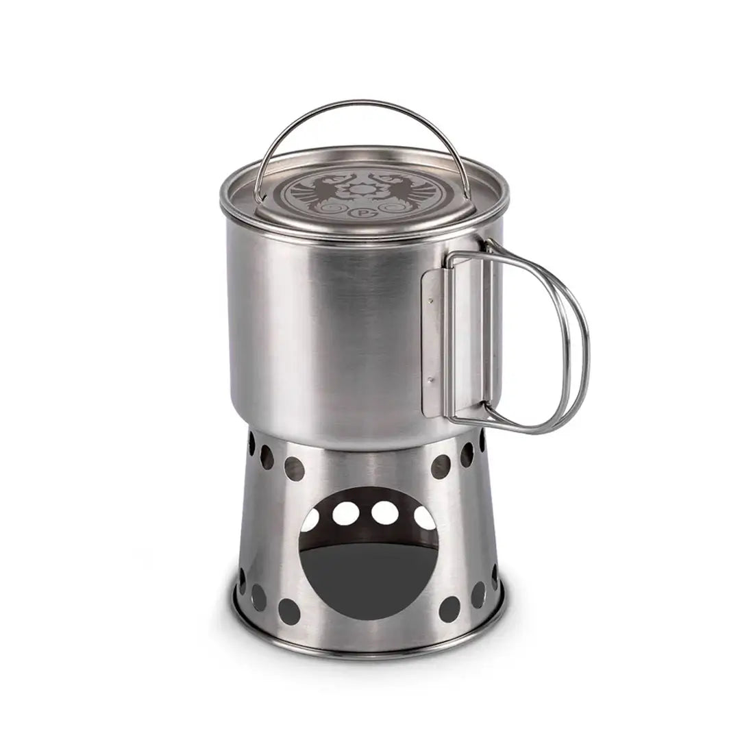 Petromax Camping Stove Cup - Durable Stainless Steel Outdoor Cooking Pot for Backpacking, Hiking & Survival Gear - Perfect for Boiling Water & Cooking Meals in the Wild