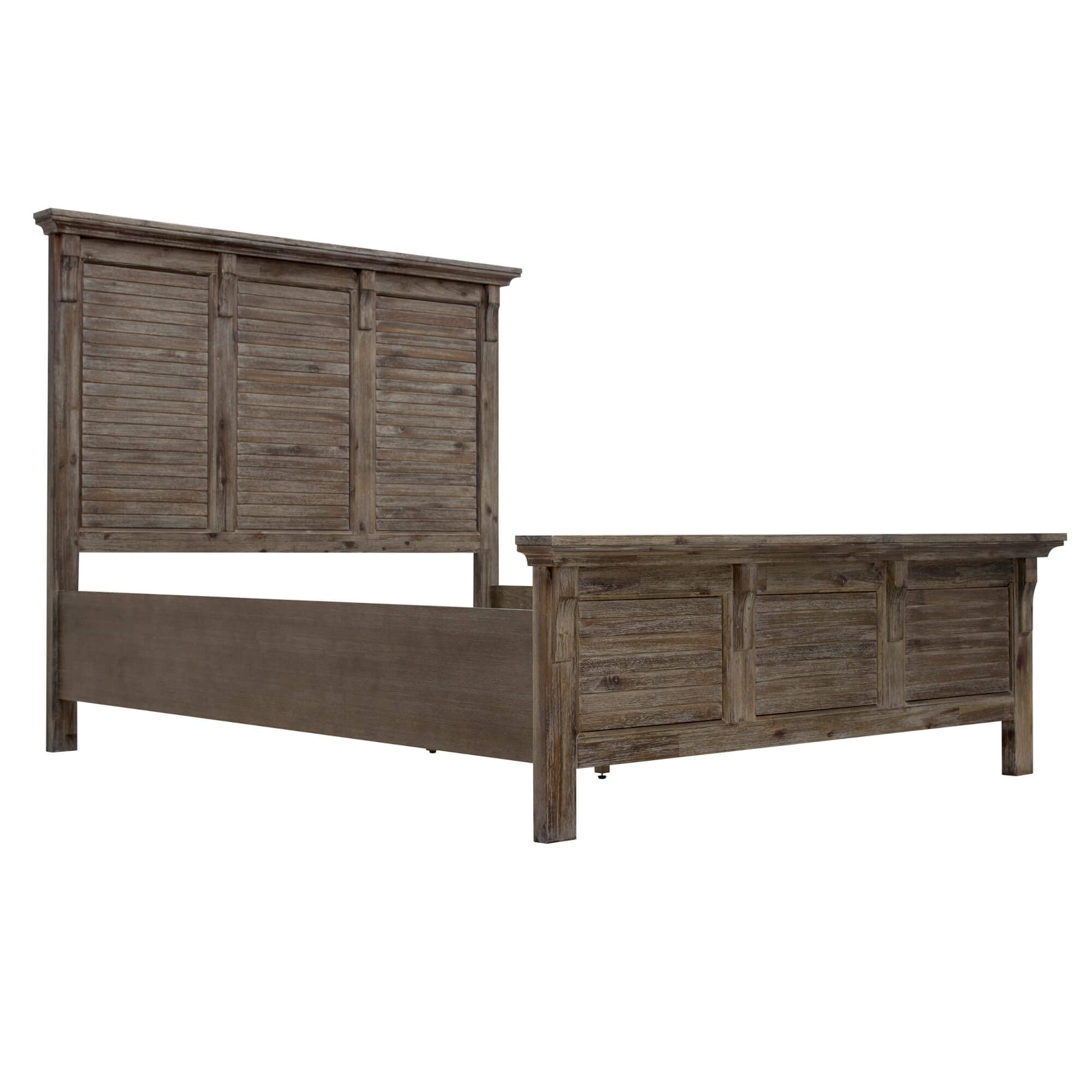 Sunset Trading Solstice Grey King Bed - Weathered Gray and Brown Wooden Bed Frame for Master Bedroom | Perfect for Modern Farmhouse & Coastal Home Decor
