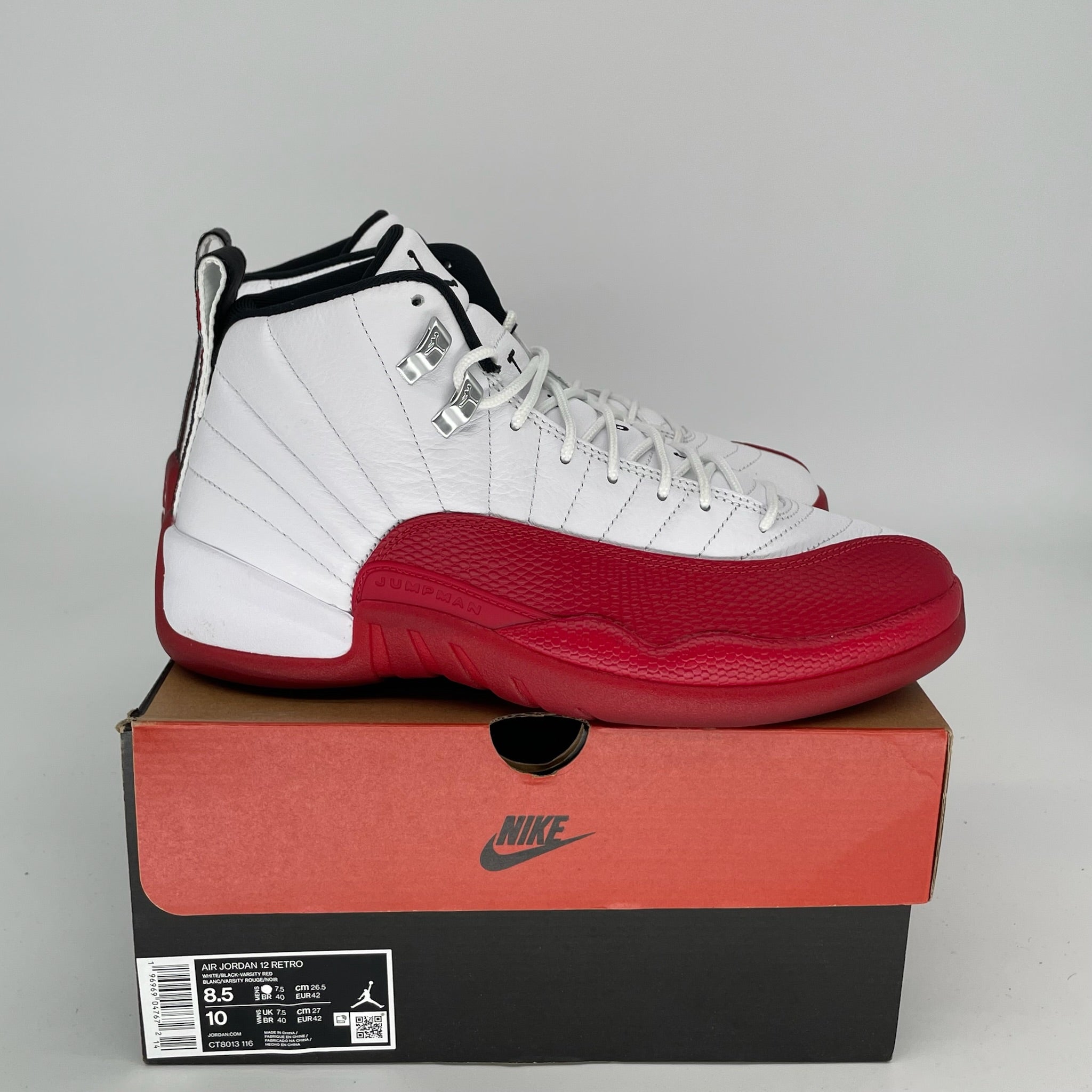 Original: AIR JORDAN 12 CHERRY SIZE 8.5 CT8013 116   Optimized: Air Jordan 12 Retro 