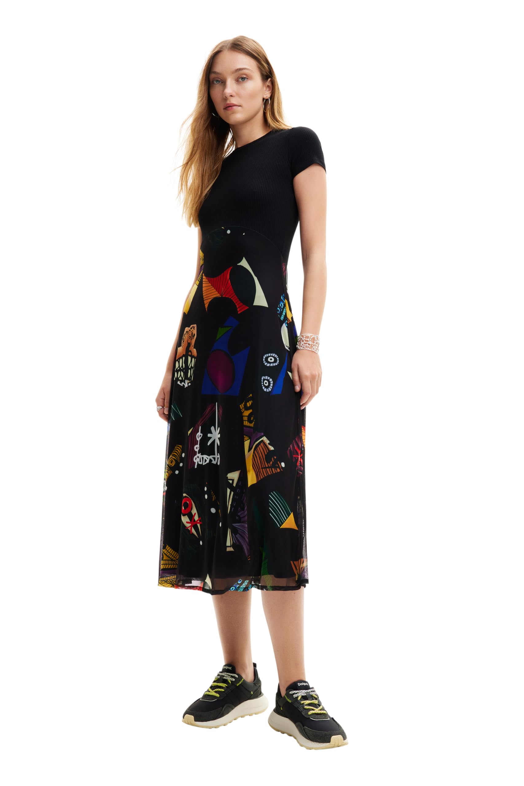 Desigual Women's Midi Dress - Floral Print Bohemian Style by Christian Lacroix | Summer Beach Dress, Party Wear & Casual Outfit