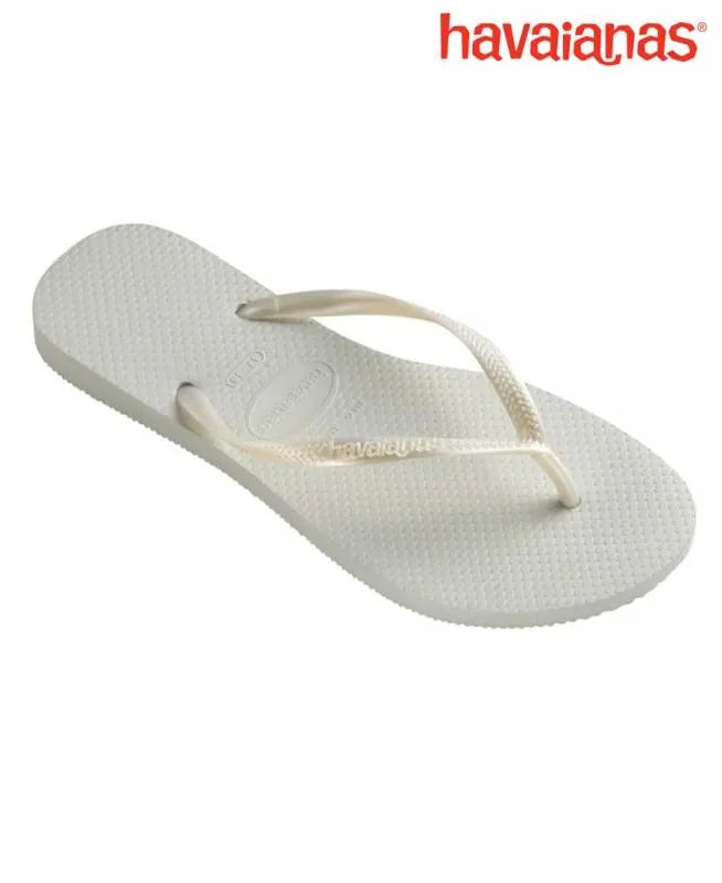 Havaianas Men's Slim Flip Flops - White Pearl Comfortable Sandals for Beach, Pool & Summer Outdoor Activities