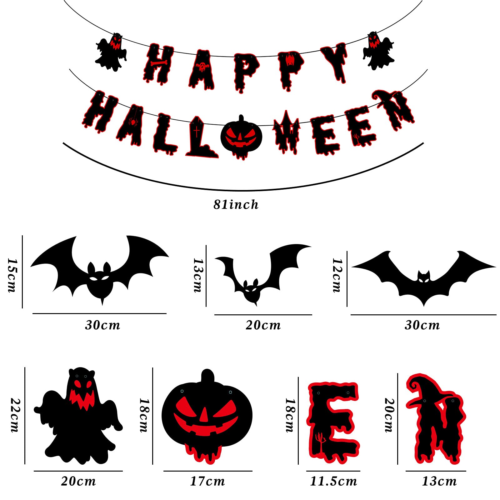Happy Halloween Banner - Spooky Halloween Party Decorations for Haunted House, Mantle & Halloween Theme Party | Perfect for Home, Office & Outdoor Decor