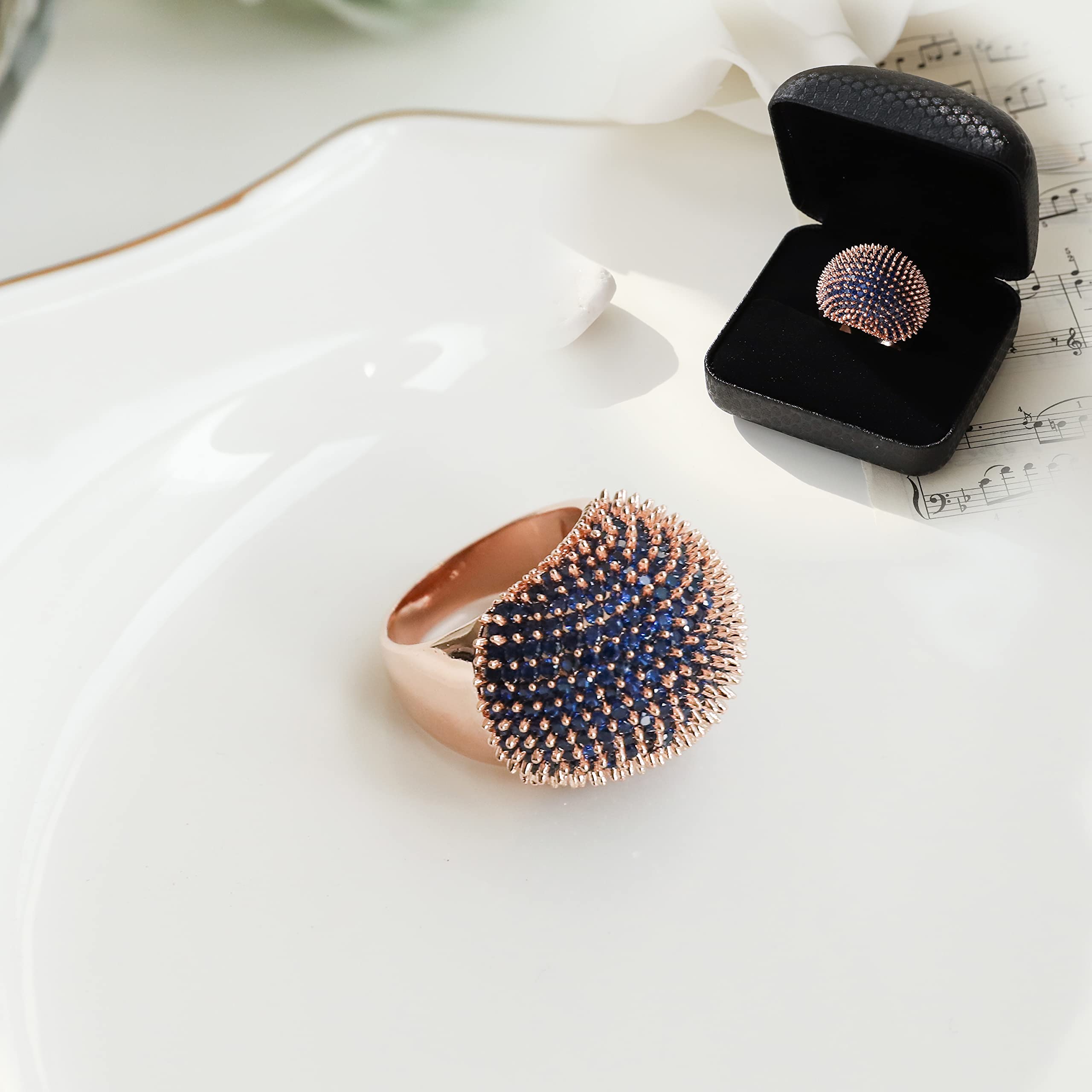 Elegant Cubic Zirconia Rose Gold Plated Rings for Women - Hypoallergenic Nickel-Free Fashion Jewelry - Perfect for Weddings, Parties & Everyday Wear