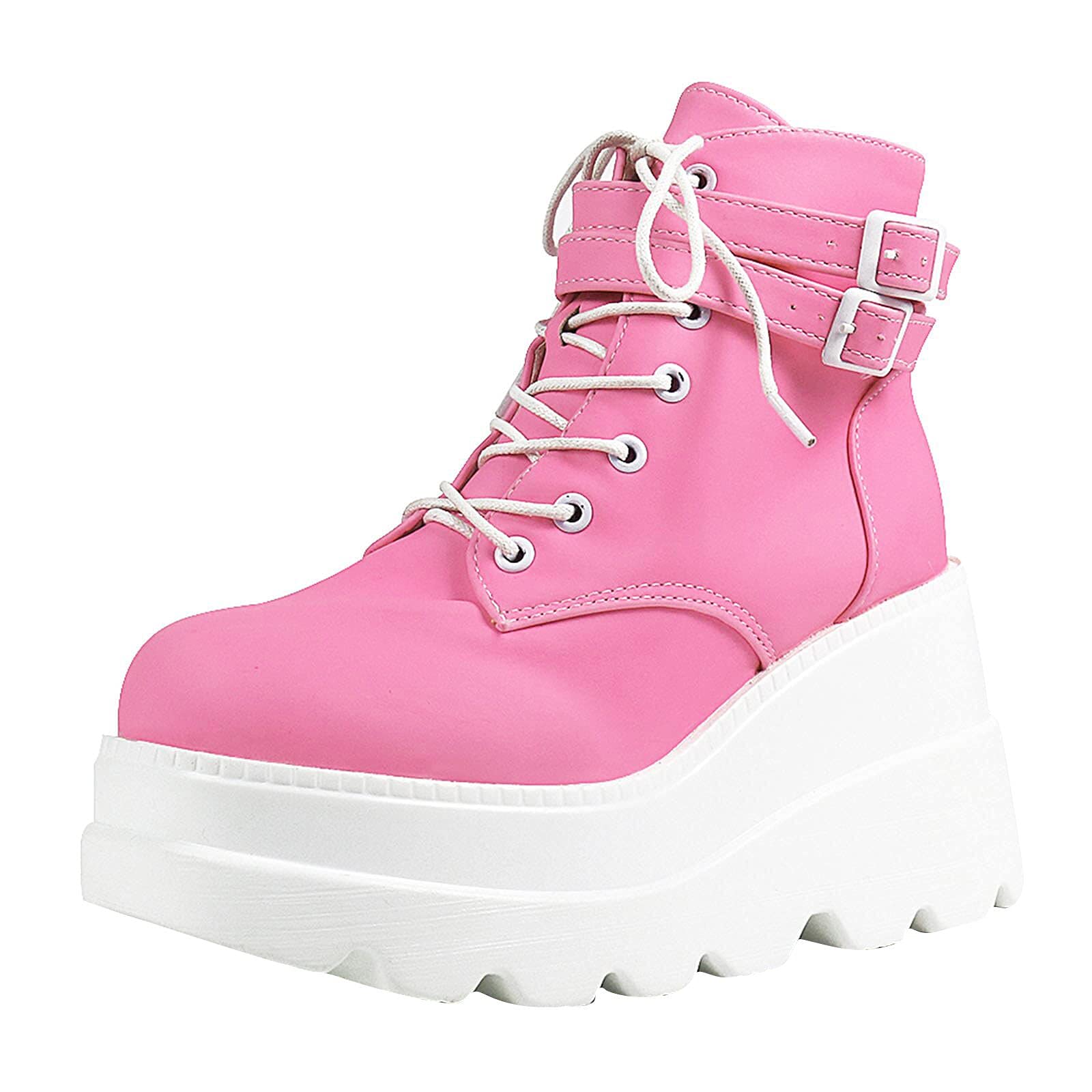 Goth Women's Chunky Platform Ankle Boots - Round Toe Combat Booties with Lace Up & Zip Closure for Punk, Rock, and Streetwear Fashion (Perfect for Concerts, Parties, and Everyday Edgy Style)