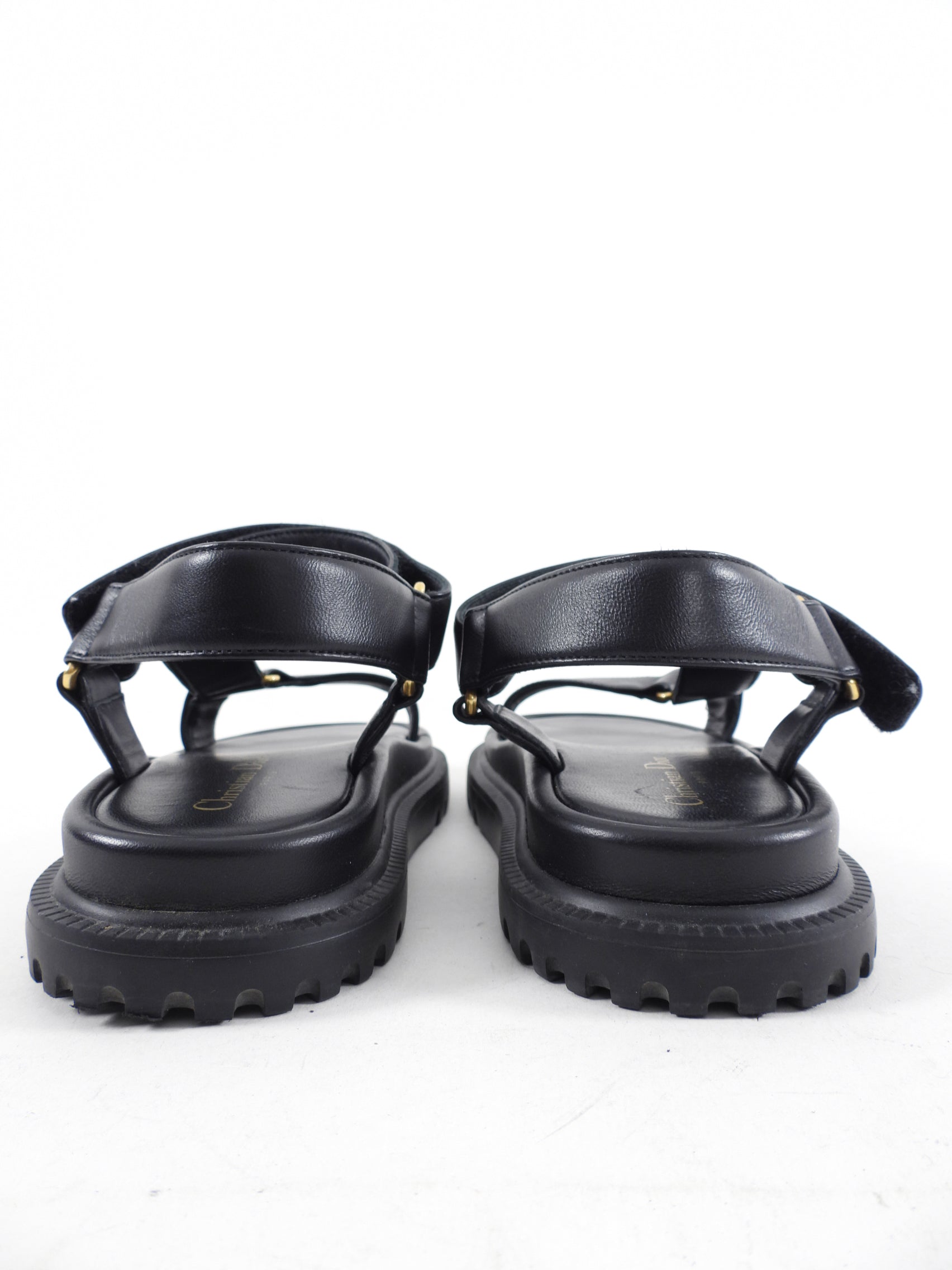 Christian Dior Black Leather D Wave Sandals Size 37 - Luxury Women's Designer Heels for Parties, Weddings & Evening Events