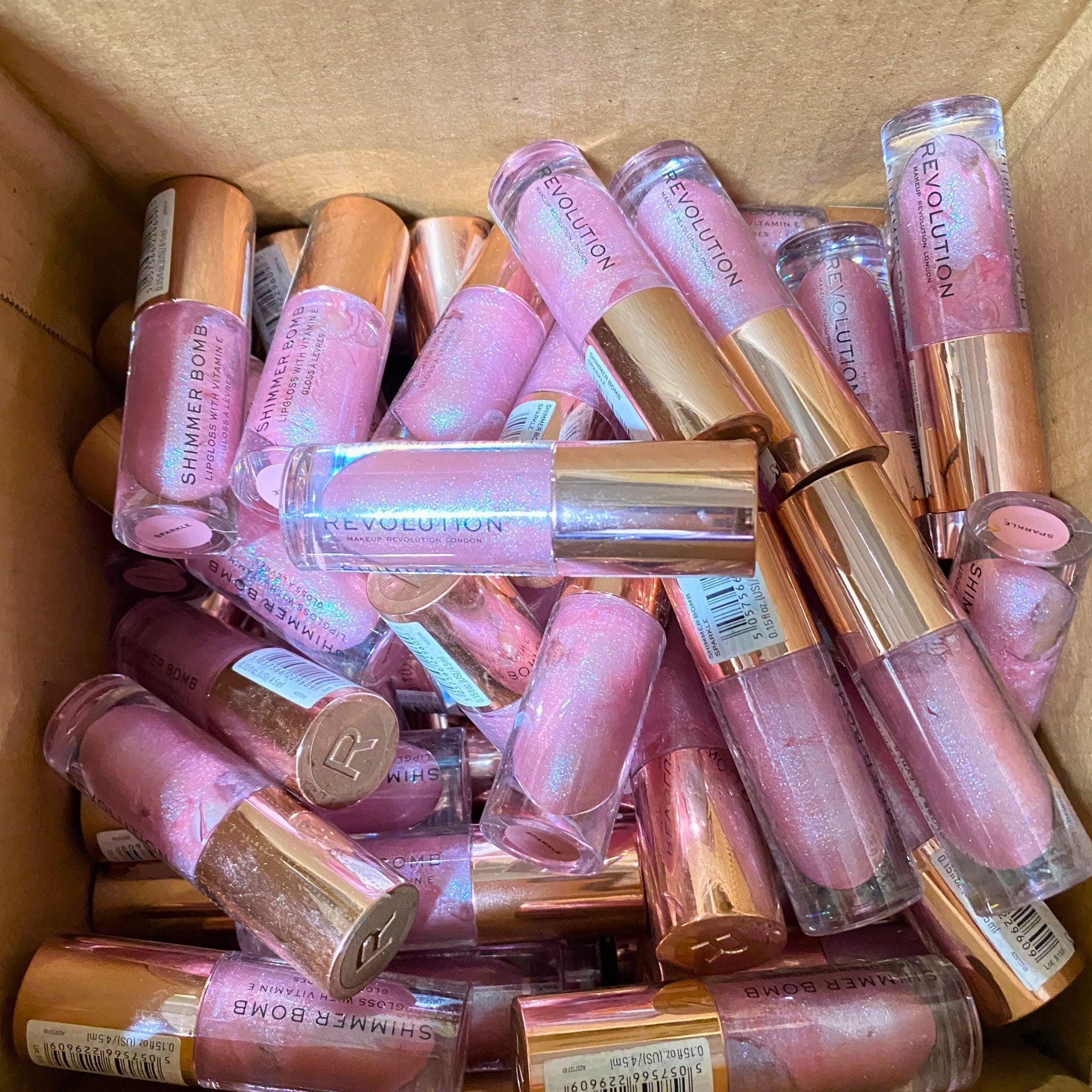 Revolution Shimmer Bomb Lip Gloss with Vitamin E - Sparkling Lip Gloss Set of 70 (0.15oz Each) - Perfect for Parties, Date Nights & Everyday Glam
