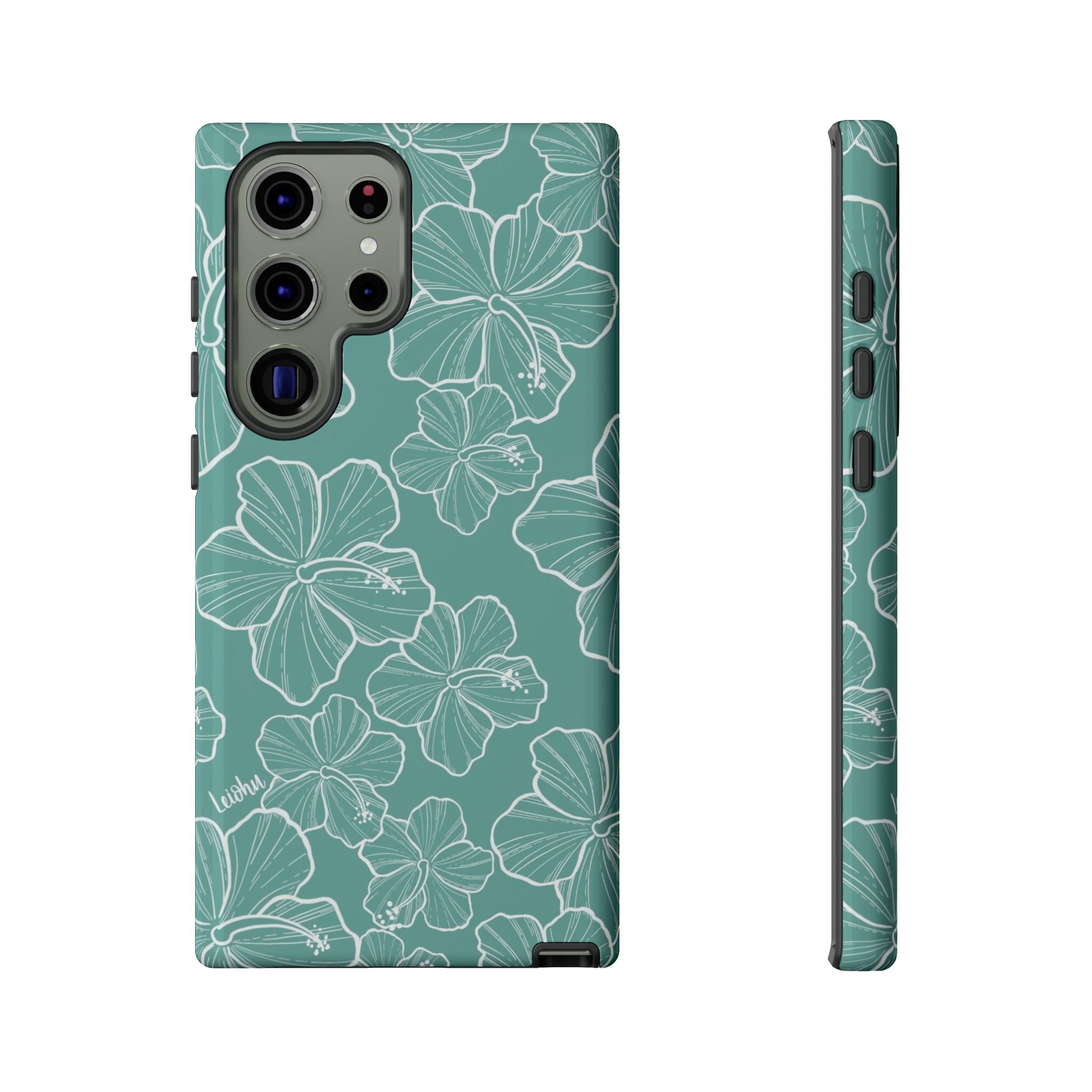 Premium Hibiscus Teal Samsung Galaxy Phone Case - Durable & Stylish Protection for Everyday Use, Work & Travel