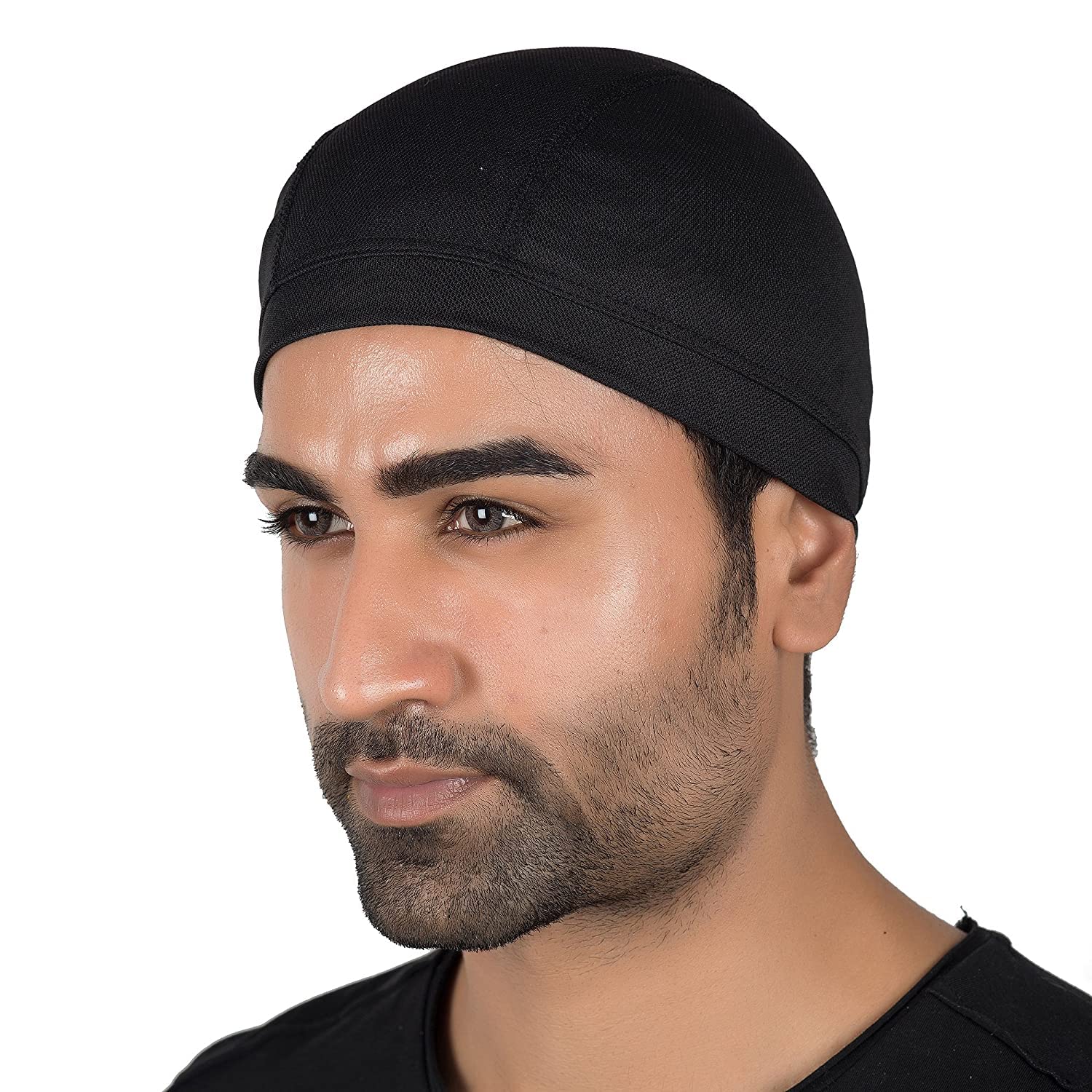 ZaySoo Men's Skull Cap Helmet Liner & Hard Hat Accessory - Sun Protection, Moisture Wicking, Comfort Fit (Black) - Ideal for Construction, Outdoor Work & Sports Activities