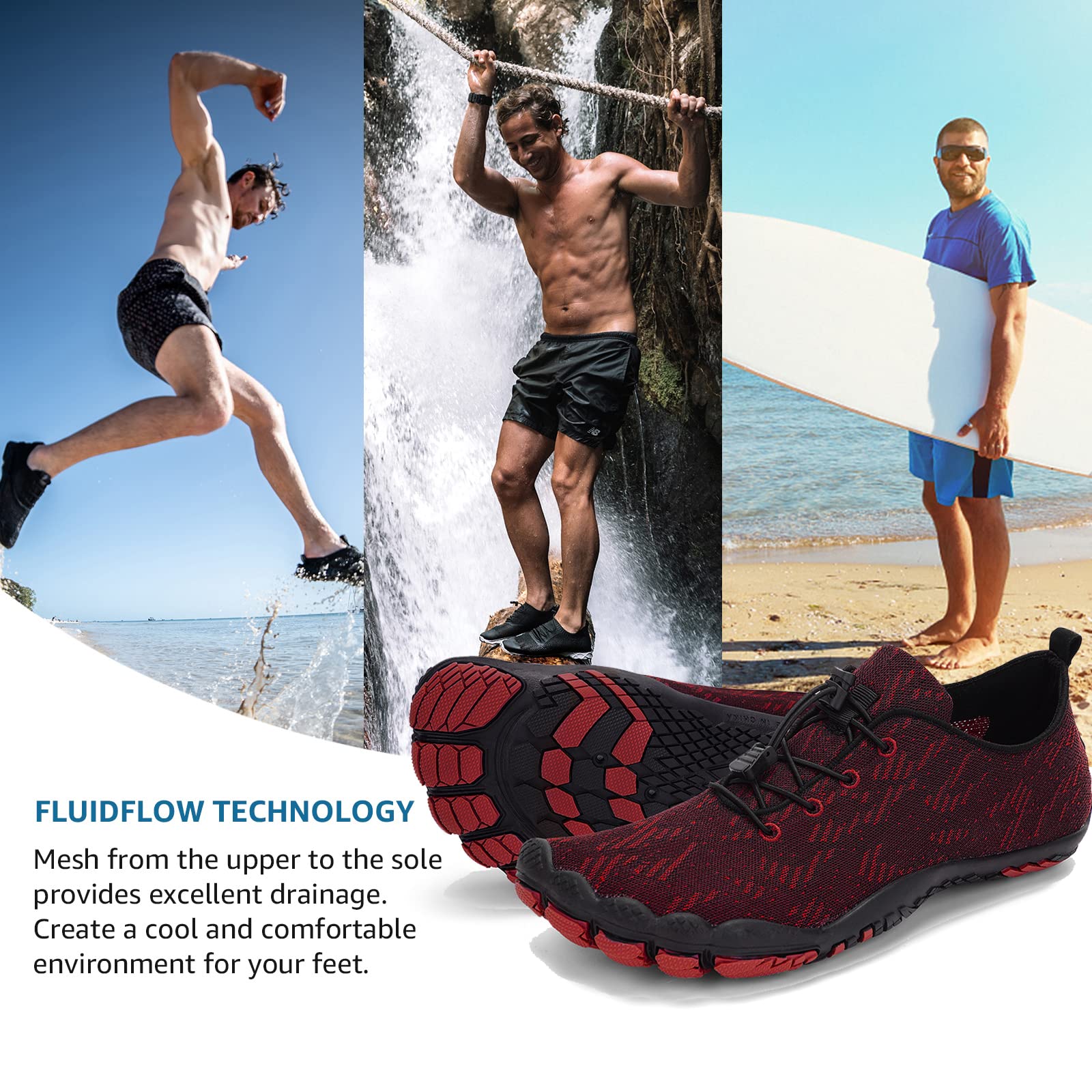 Racqua Composite Mesh Water Shoes for Men & Women - Lightweight Quick-Dry Aqua Socks for Beach, Pool, Surfing & Water Sports