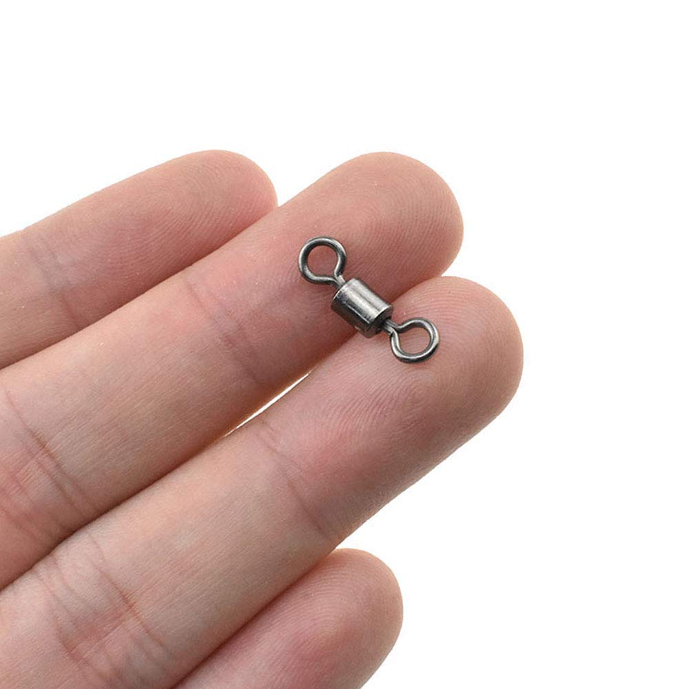 Premium Stainless Steel Fishing Rolling Swivels - No Tangle Barrel Bearing Swivel with Solid Welding Ring for Big Fish, Freshwater & Saltwater Rod Reel - Ideal for Bass, Catfish, and Deep Sea Fishing