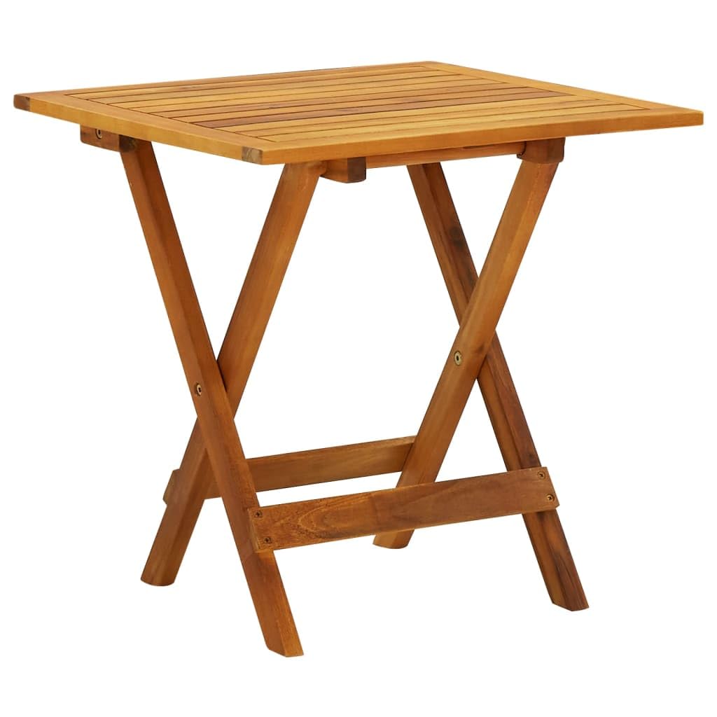 Foldable Square Acacia Wood Bistro Table - Outdoor/Indoor Coffee & Side Table for Garden, Terrace, Living Room | Perfect for Small Spaces, Patio Dining & Bedroom Nightstand